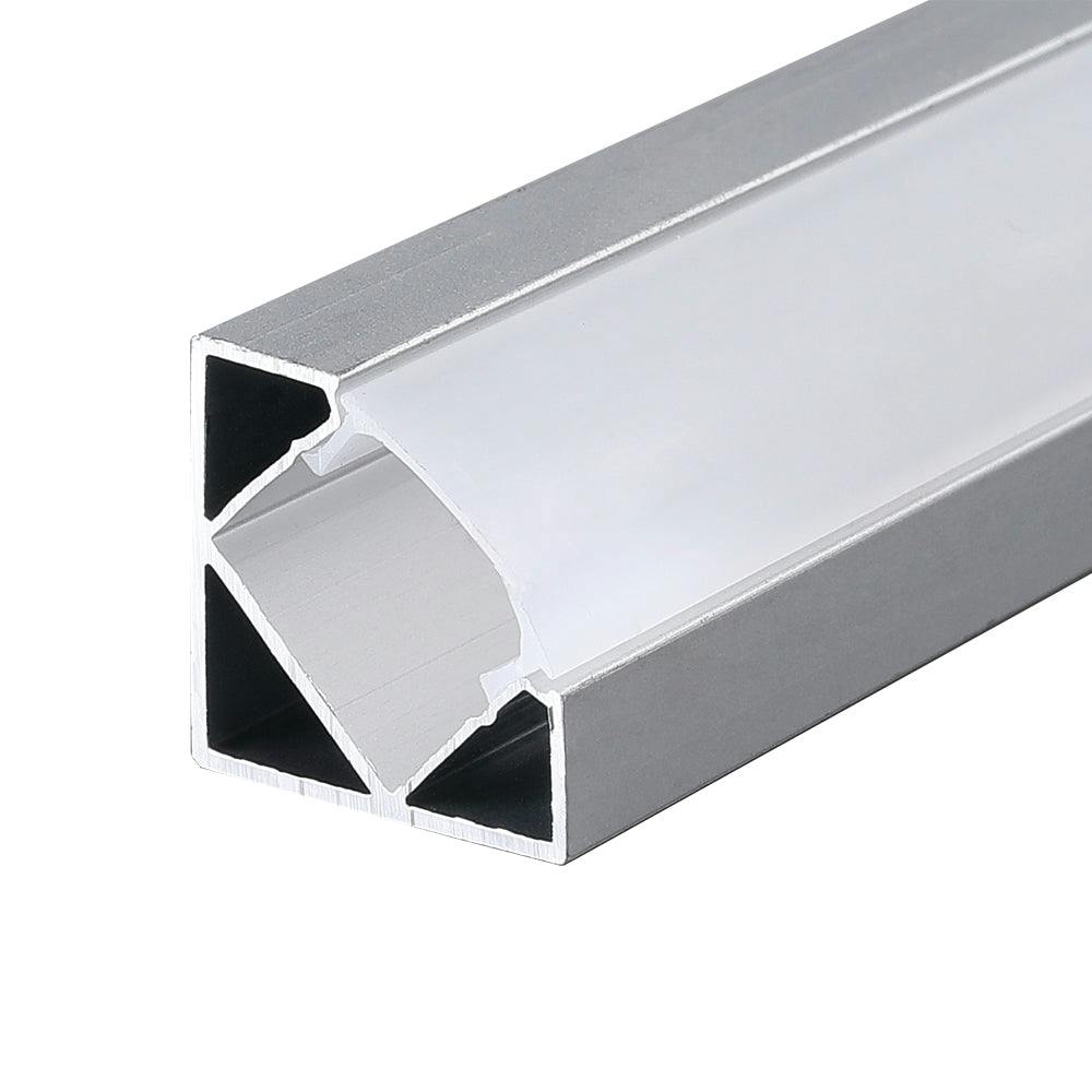 Ener-J Silver/Light 25.21Mm X 17.5Mm Corner Aluminum Profile With Pc Cover - 2M Kit (0.9Mm Thickness) (Pack Of 4)