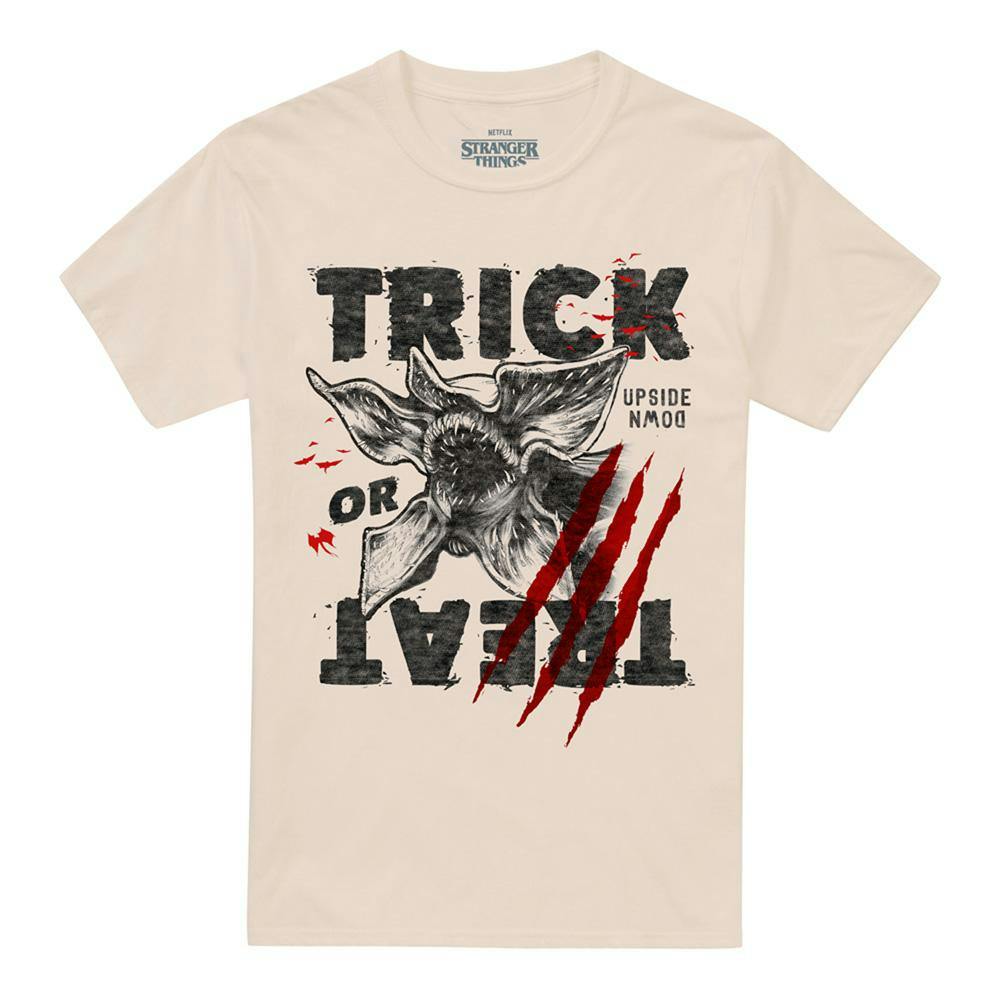 Stranger Things Unisex Adult Trick Or Treat Demogorgon T-Shirt - Natural - 4XL - Natural