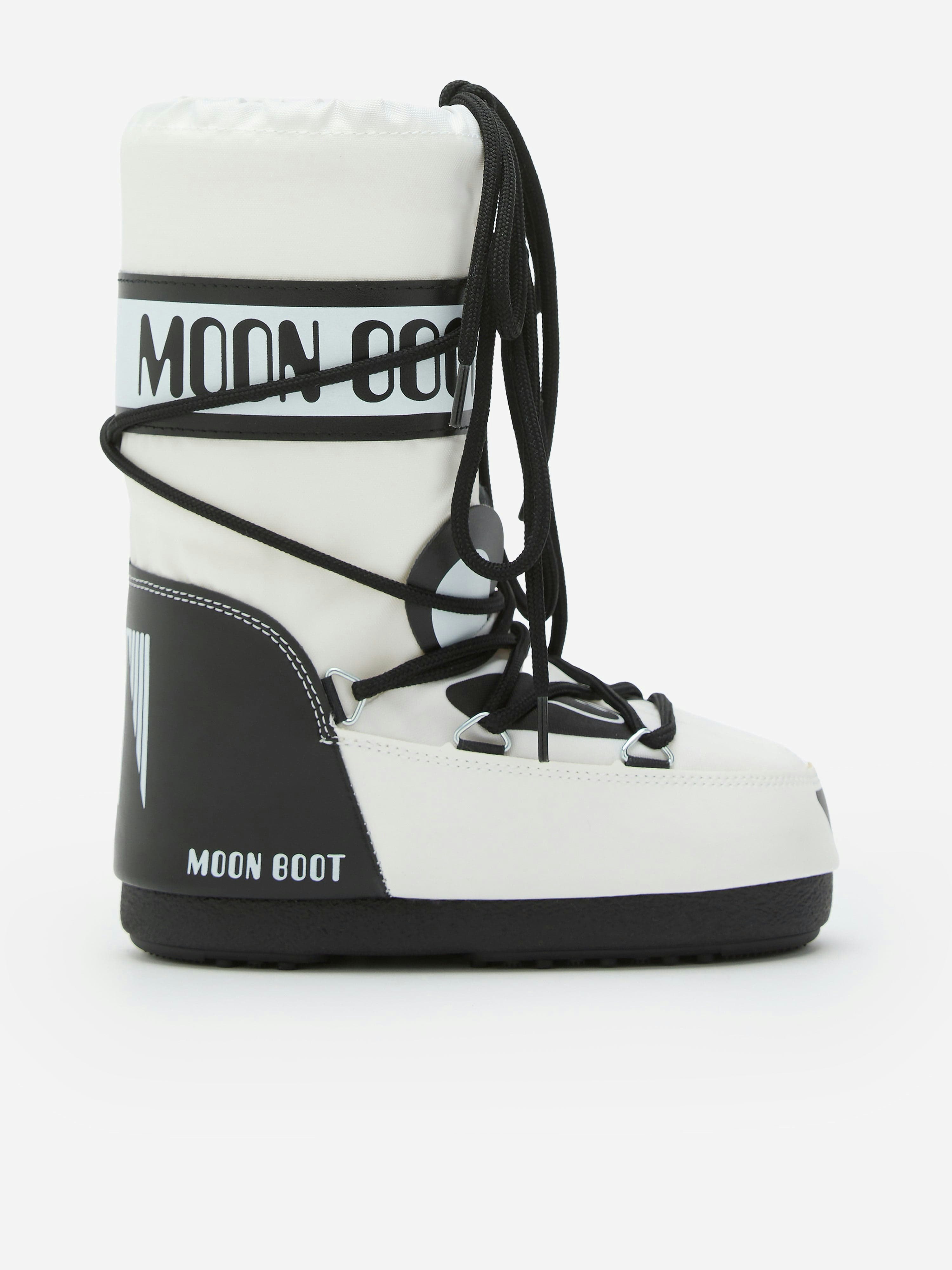 Moon Boot White Kids Icon Panda Boots In - Eu 27 - 30 Uk 9 - 12