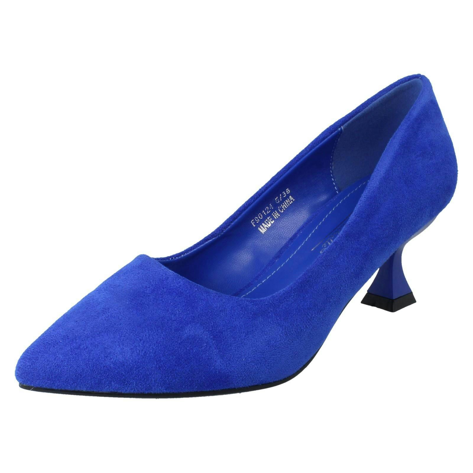 Anne Michelle Women's Blue Microfibre 6Cm Heeled Court Shoes F90124 - Uk 6