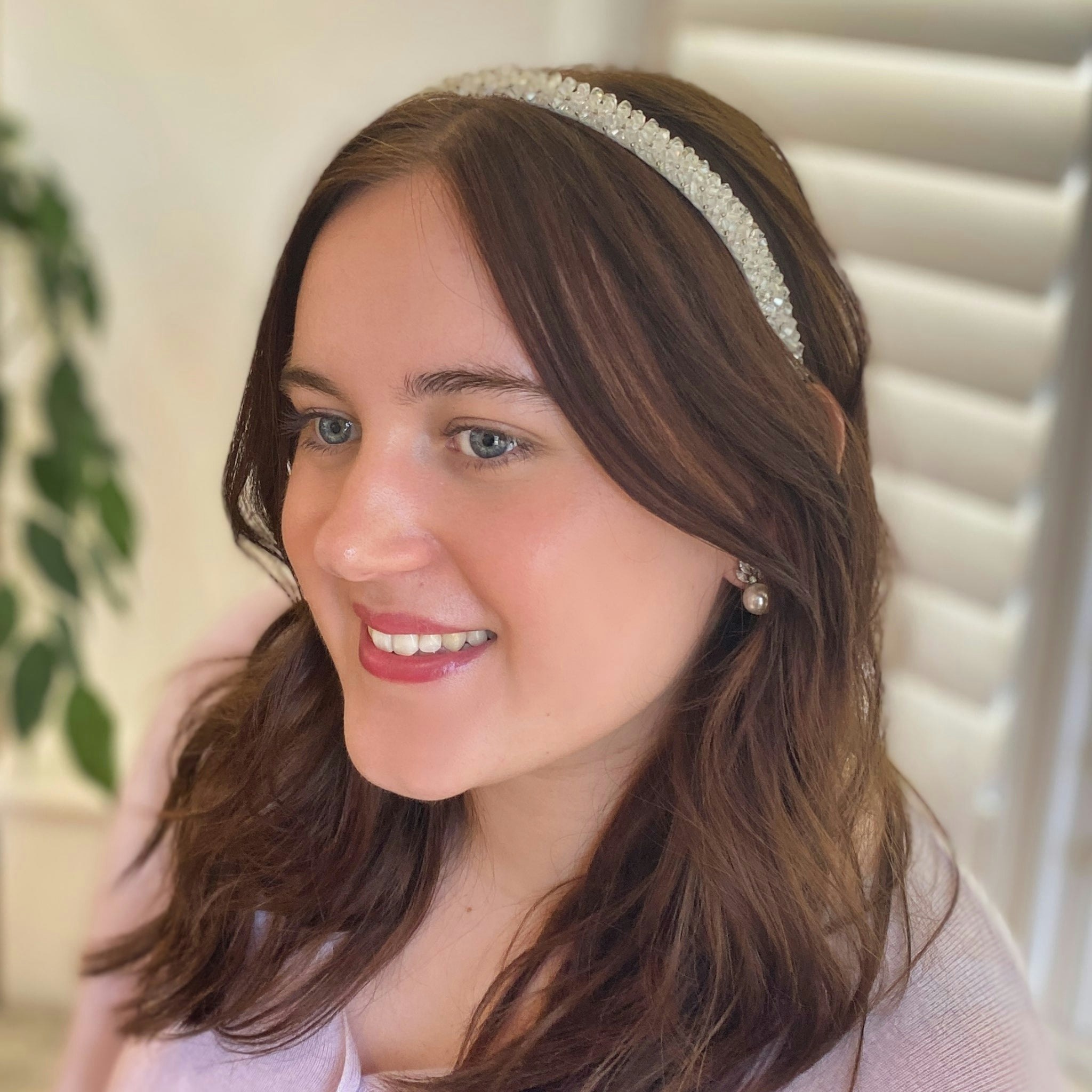 Queenmee Accessories White Headband Thin Headband Sparkly