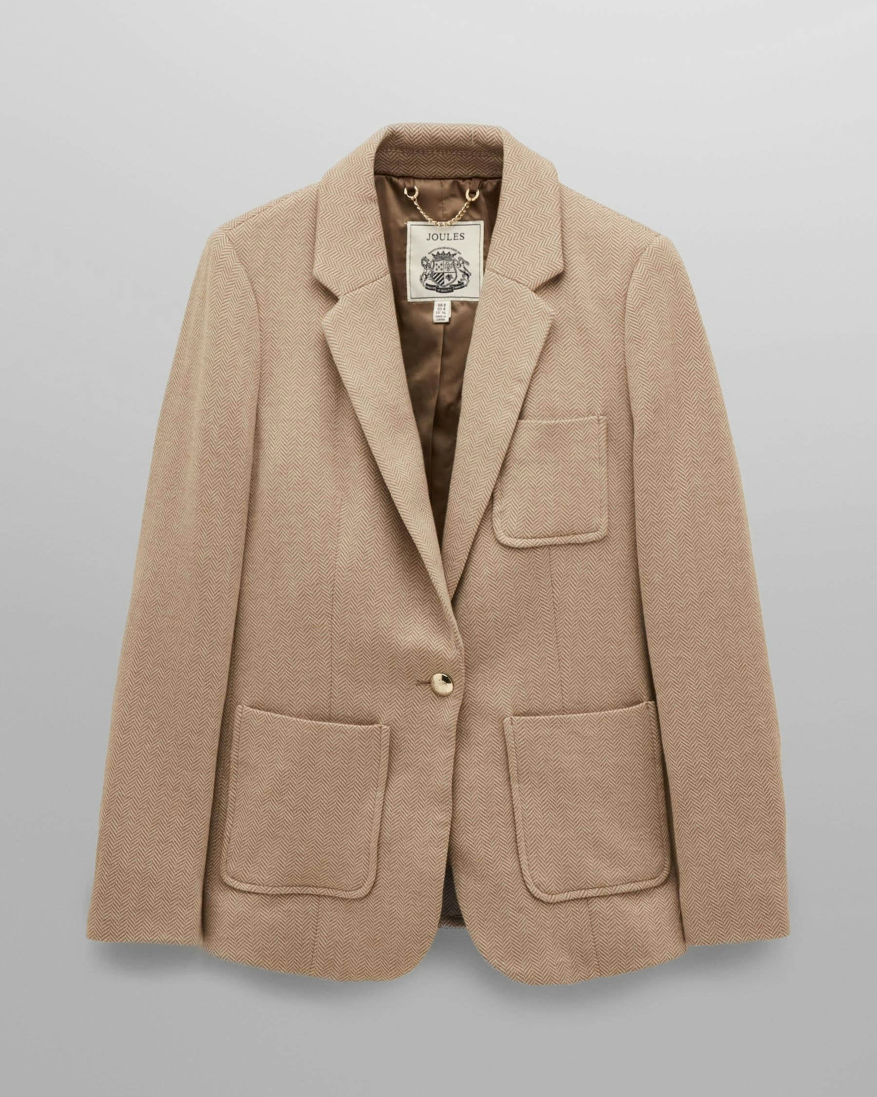 Cho Women's Brown Joules Albury Blazer - Tan - Tan - Uk12 Eu40 Us8