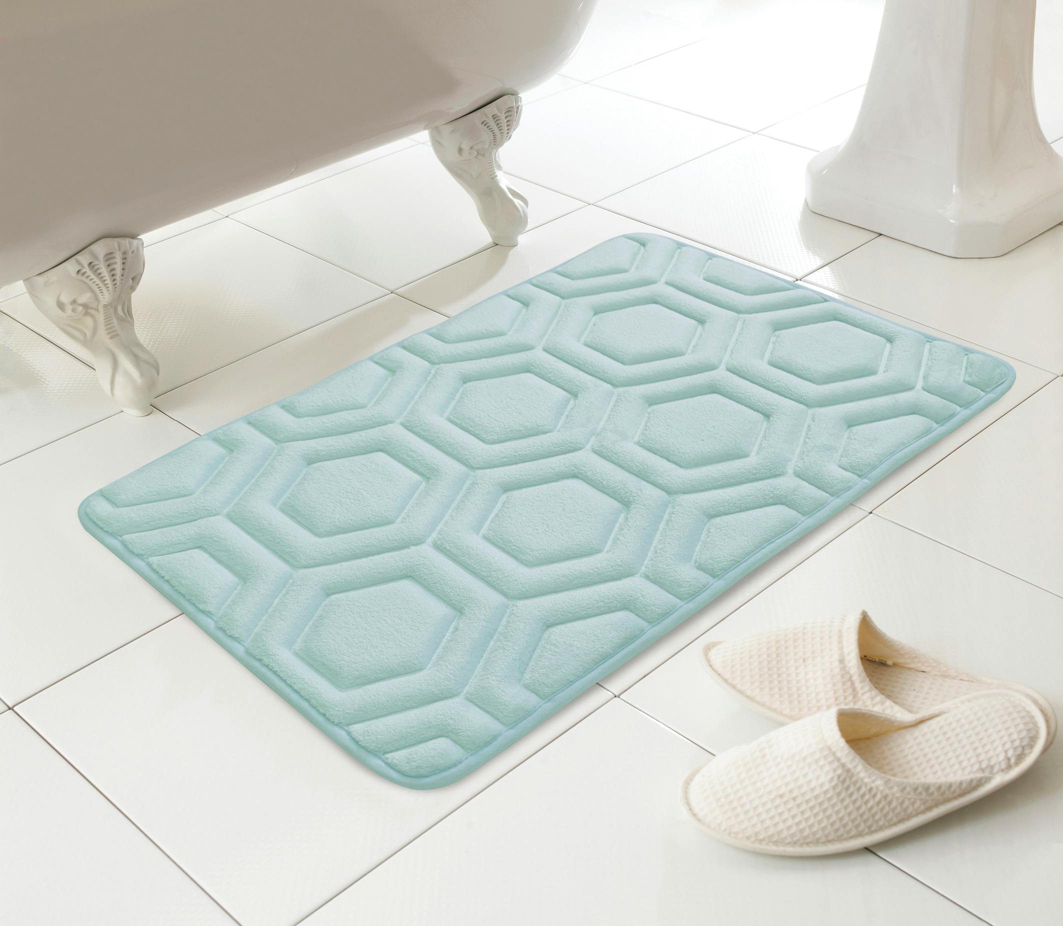 Country Club Blue Geo Design Bath Mat