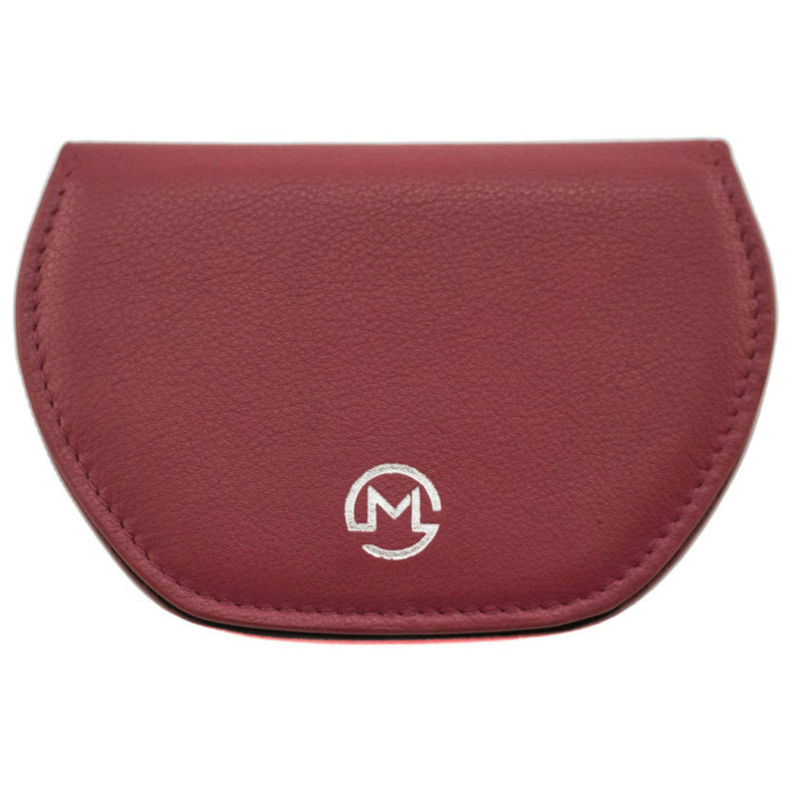Mala Leather Red Super Slim Magnetic Leather Glasses Cover Case