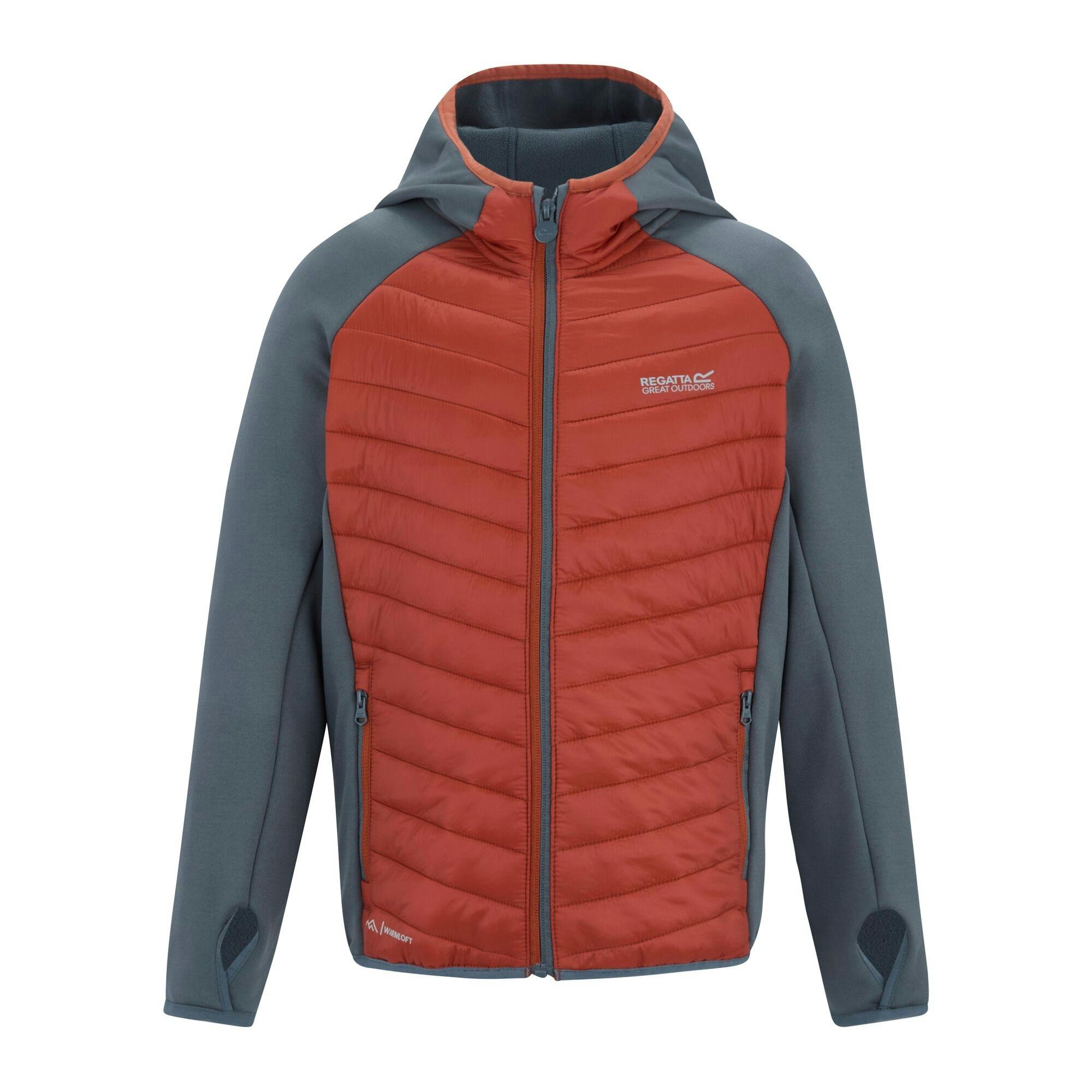 Regatta Dark Kids Andreson Hybrid Padded Jacket - Storm/Brick - 10-11 Years - Storm/Brick - 100% Mixed