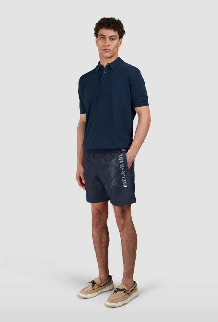 Paul & Shark Portofino Swim Shorts With Reflective Logo - Xl