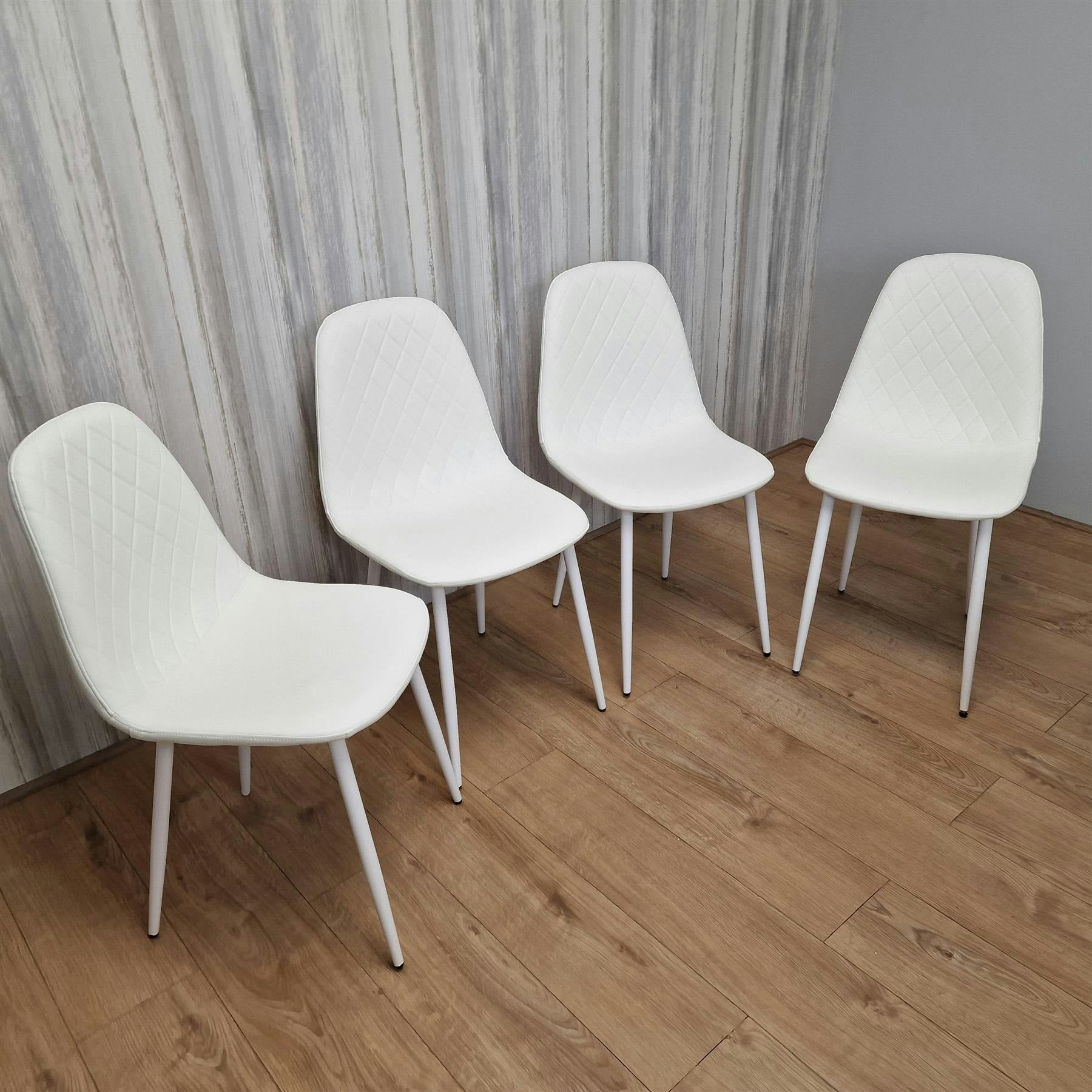 Kosy Koala Unisex White Dining Chairs Set Of Chairs Stitched Faux Leather Chairs, Soft Padded Seat Living Room Chairs, Kitchen Chairs Size 4 - Image 4