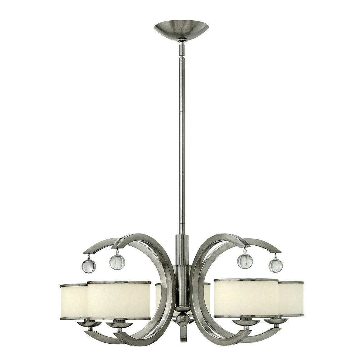 Rackhams Light Bulb Chandelier Hanging Pendant Brushed Nickel Led E14 60W Bulb Size 5