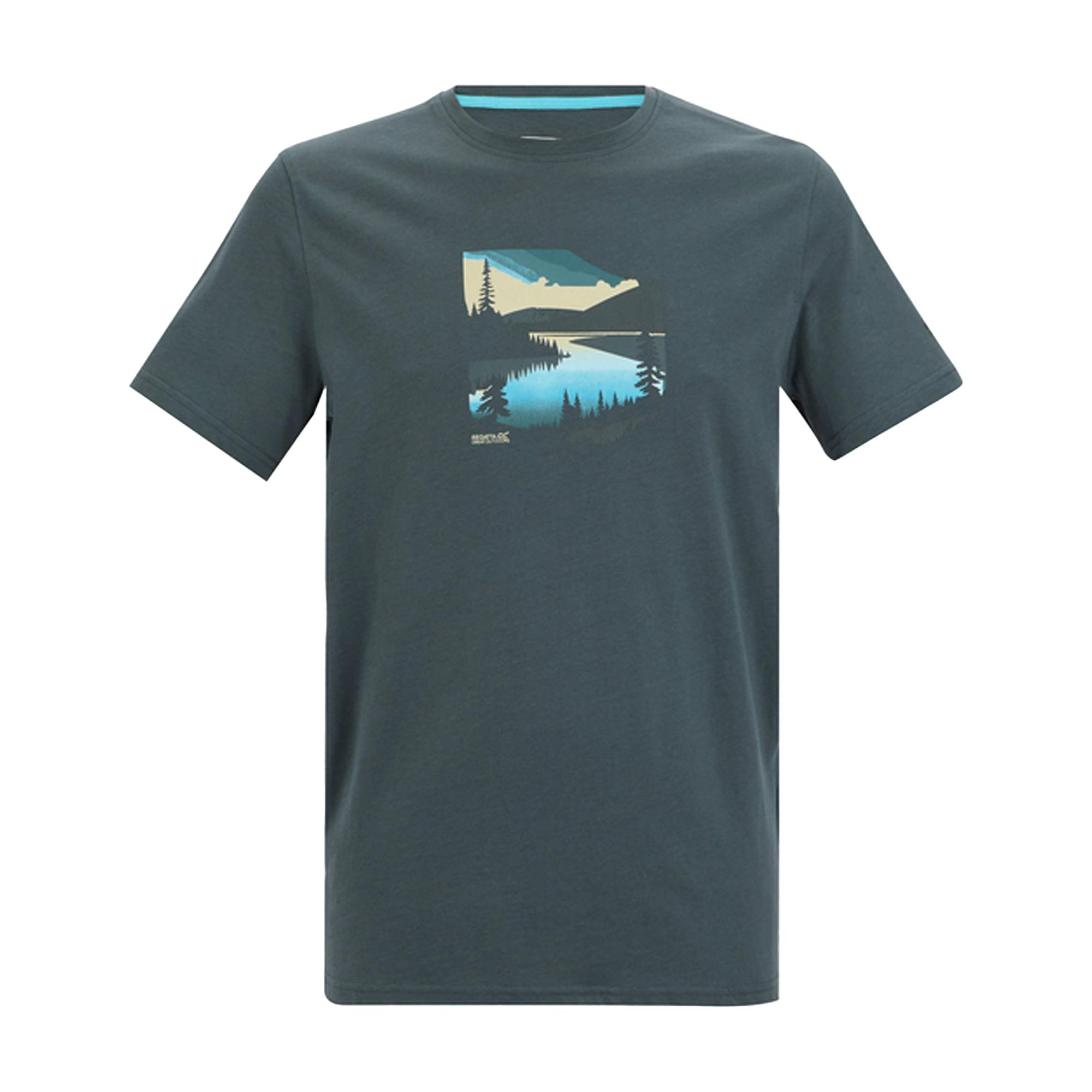 Regatta Men's Grey Breezed Graphic T-Shirt - Storm - 5XL - Storm - 100% Cotton