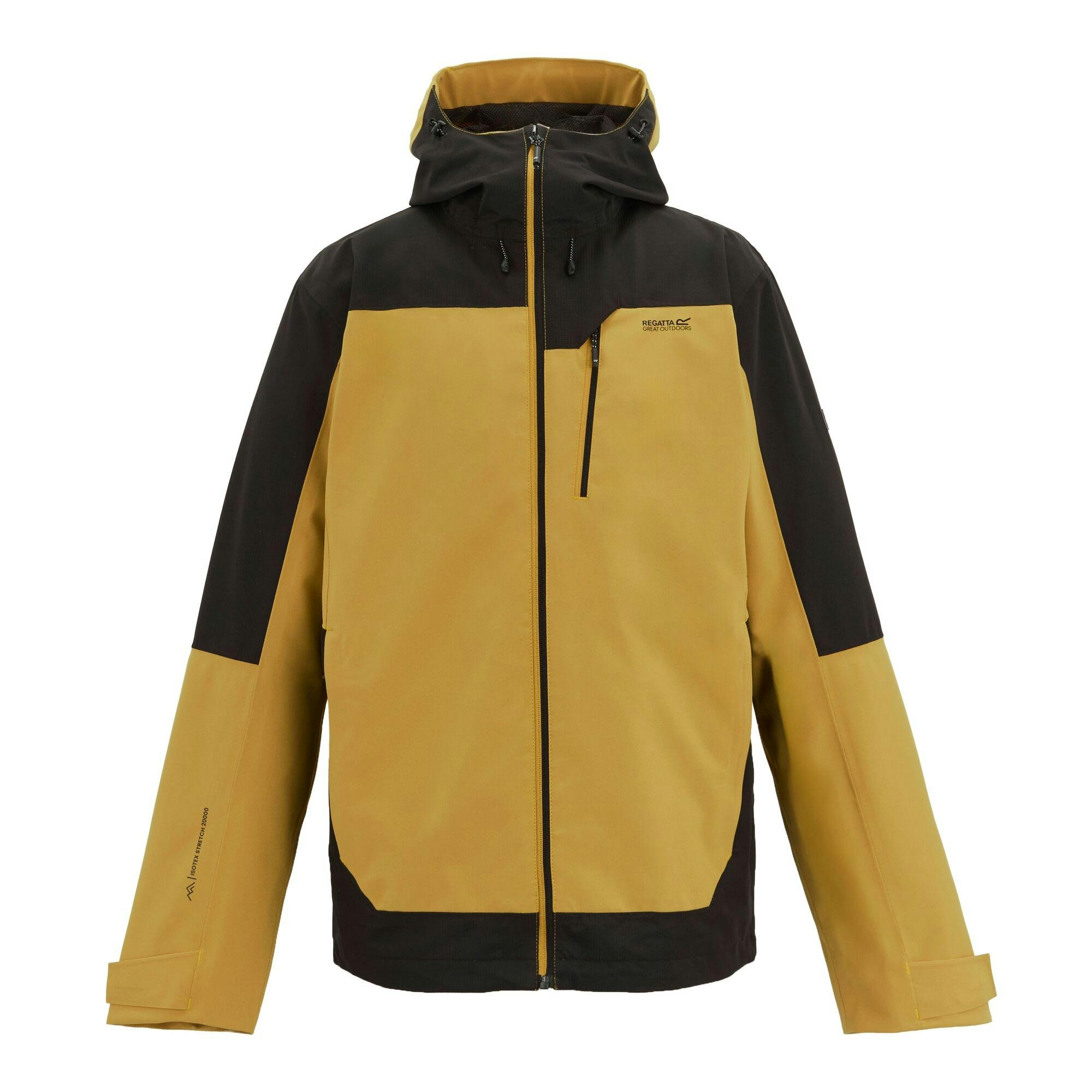 Regatta Men's Brown/Black Highton Iv Stretch Waterproof Jacket - Wood - S - Wood - 100% Recycled Polyester