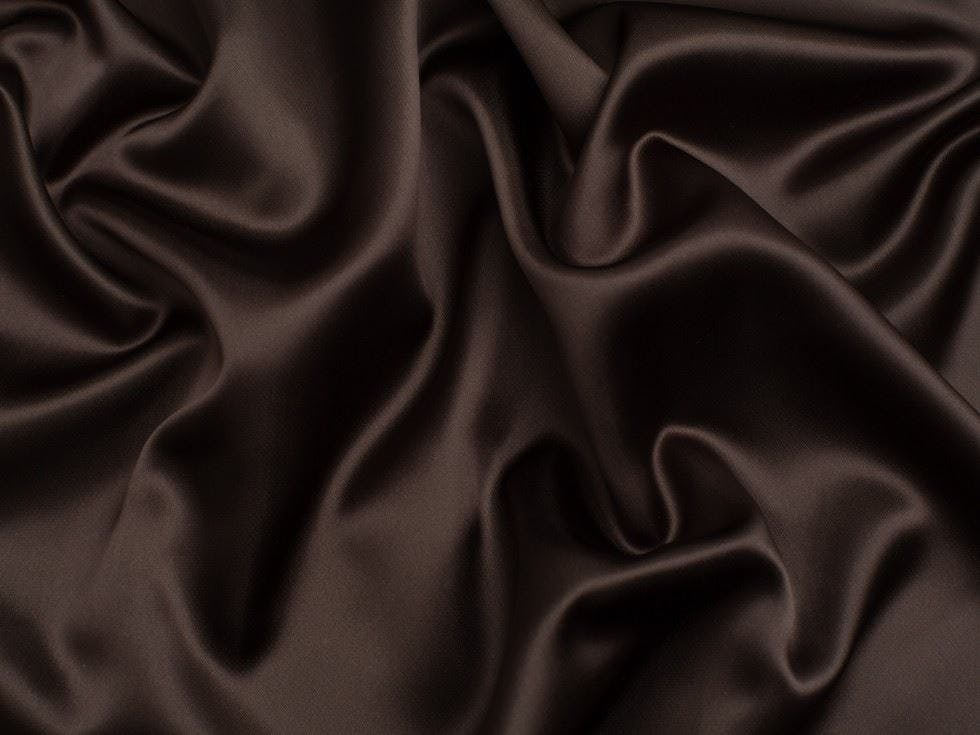 Minerva Light Core Range Acetate Satin Fabric - Plain Design Dressmaking Fabric, 112 Cm / 45" Wide - Per Metre - Chocolate