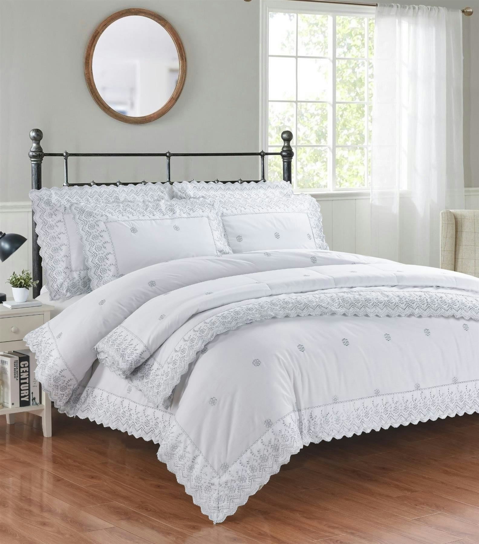 Rackhams White Arielle Bedpread Set - Polycotton