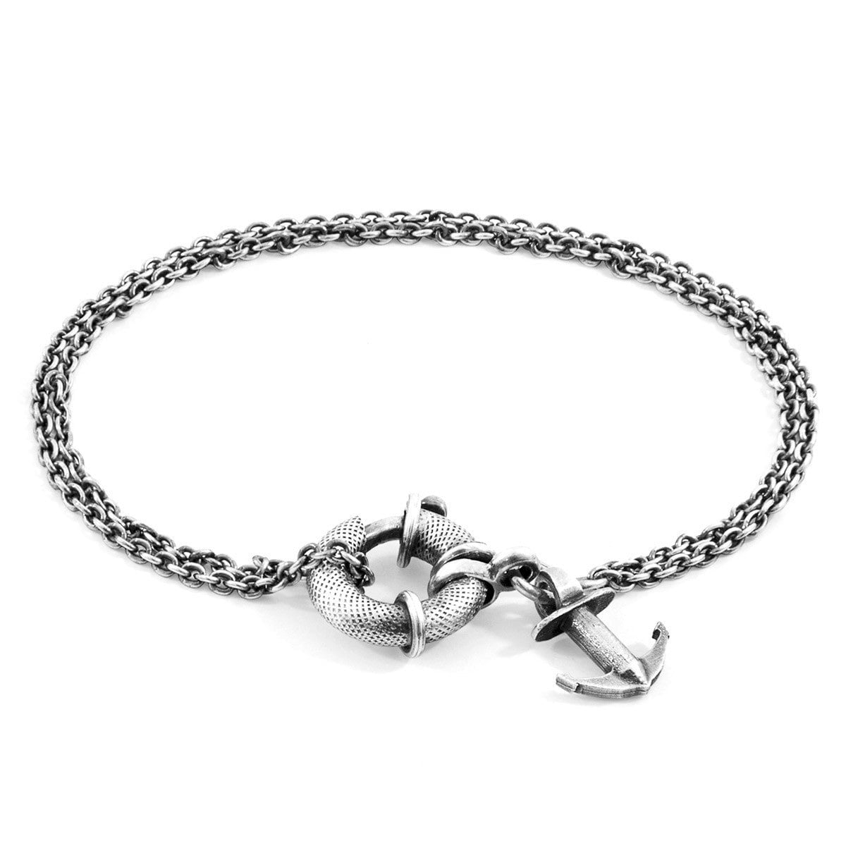 Anchor & Crew Silver Clyde I Anchor Chain Bracelet - L - 23Cm