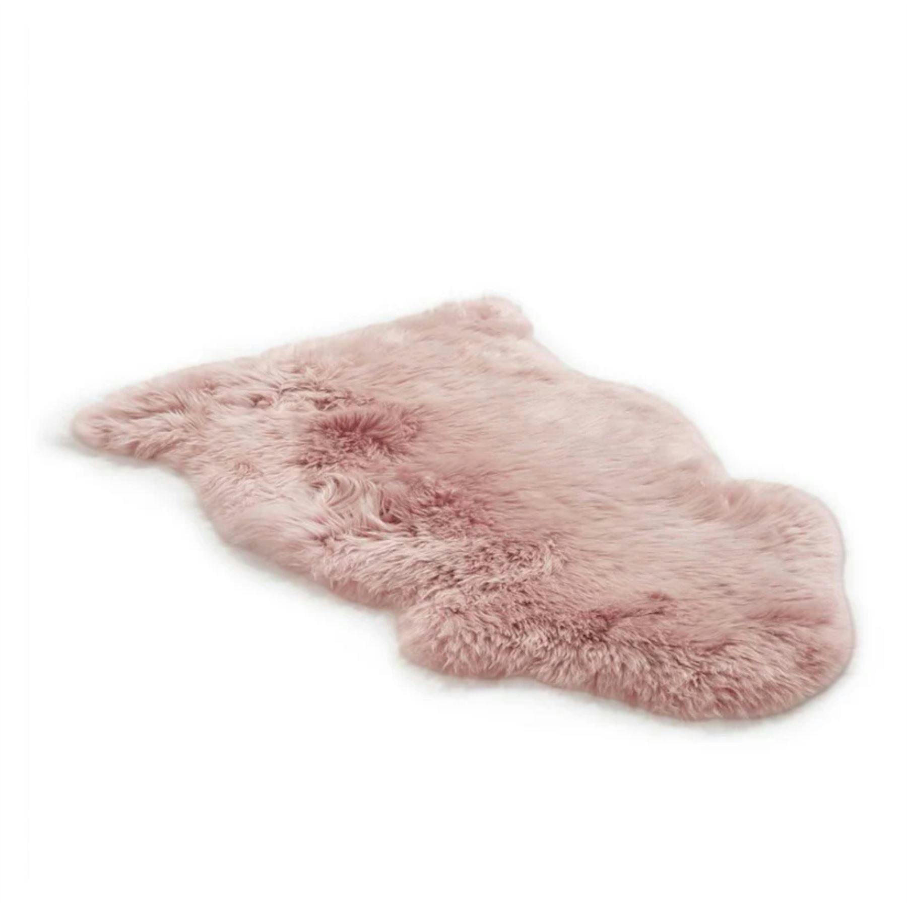 Infinity Leather Pink Genuine Sheepskin Natural Silky Soft Fluffy Real Wool Rug - 90 X 60 Cm