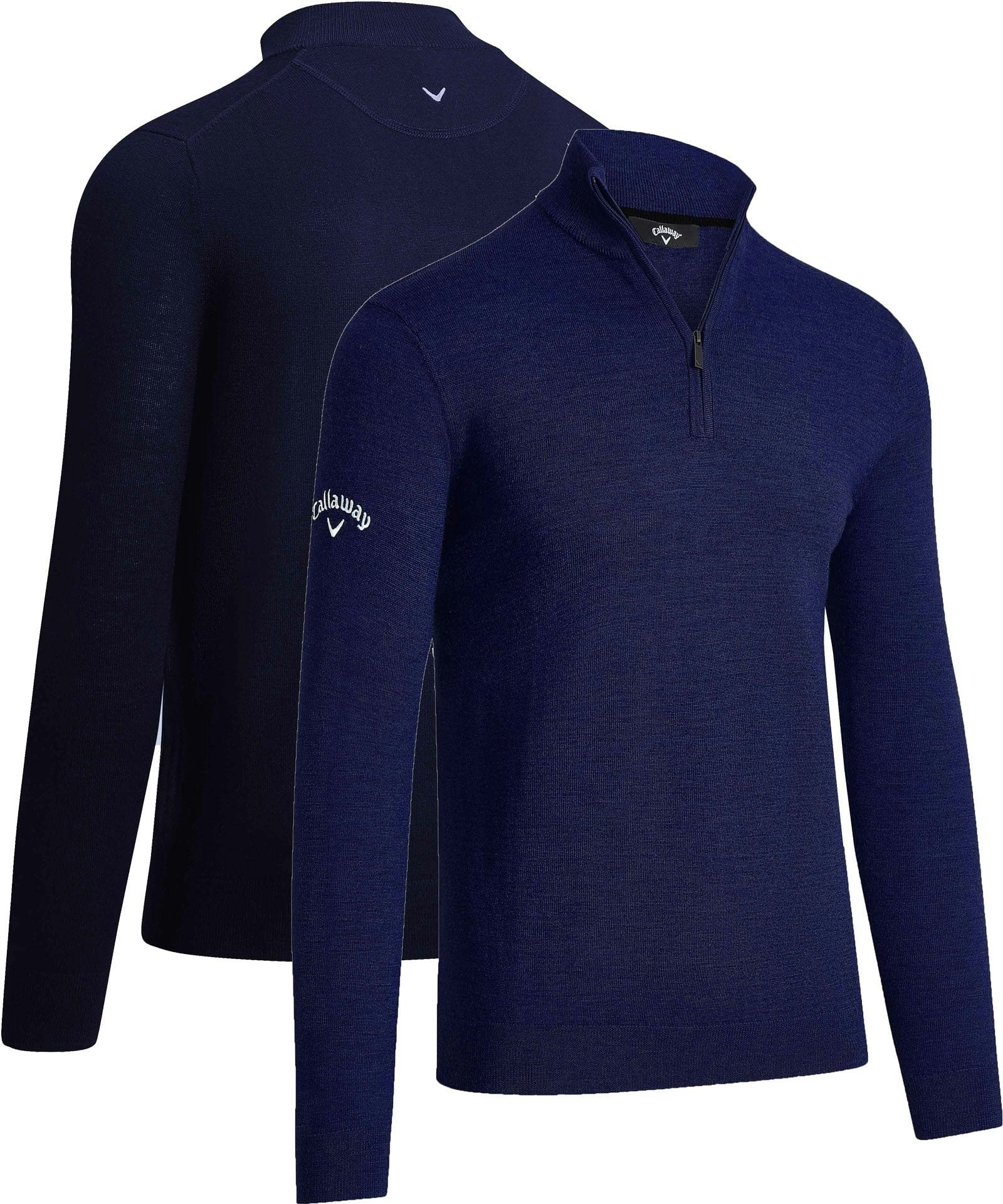 Callaway Golf Men's Blue 260 Gsm Merino Wool ¼ Zip Midlayer {Cg-Gs80z3} - Midnight Navy - XX-Large {50/52"}
