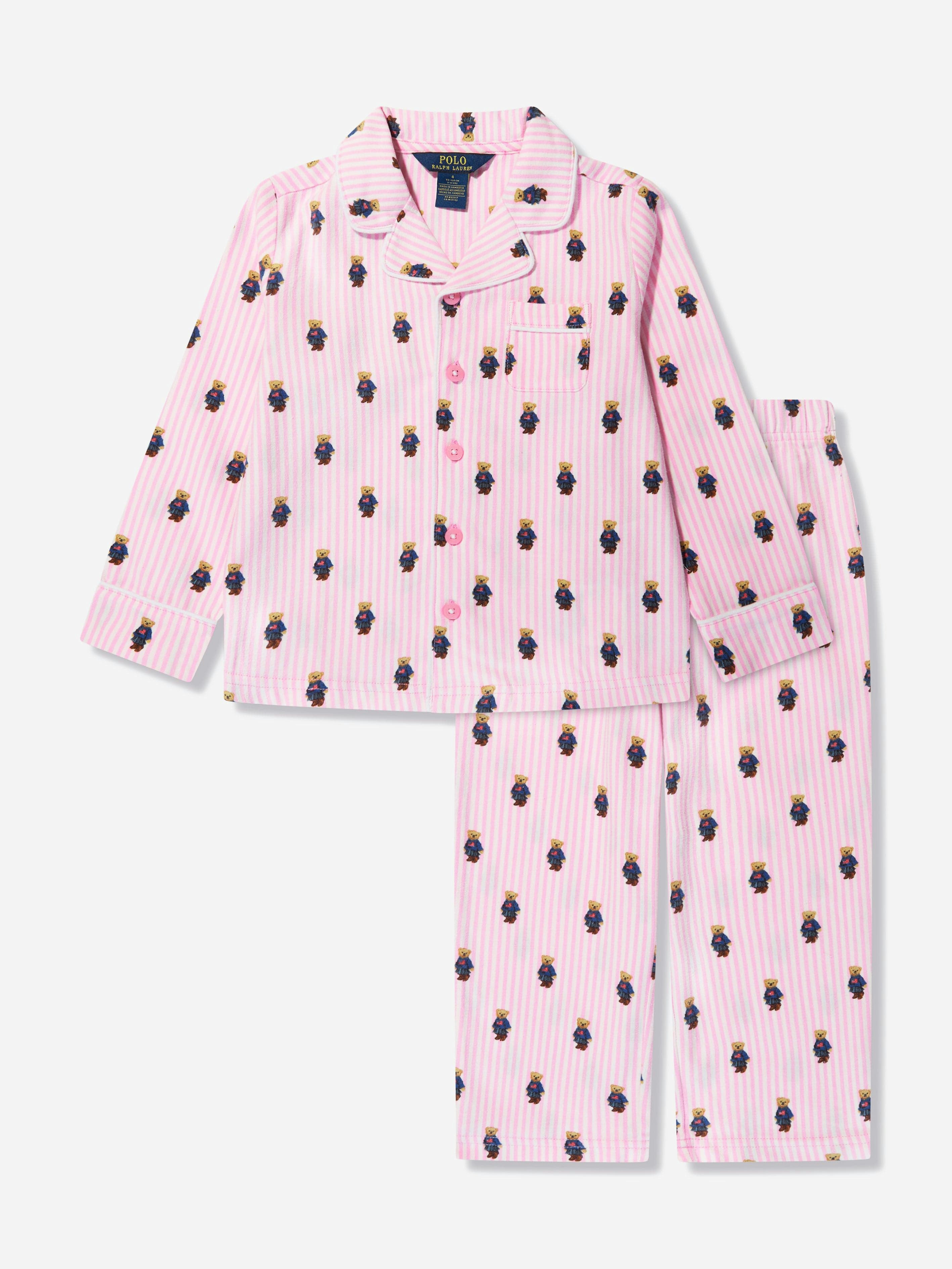 Ralph Lauren Kids Girls Pink Ralph Lauren Bear Pyjamas Set In - 7 Yrs