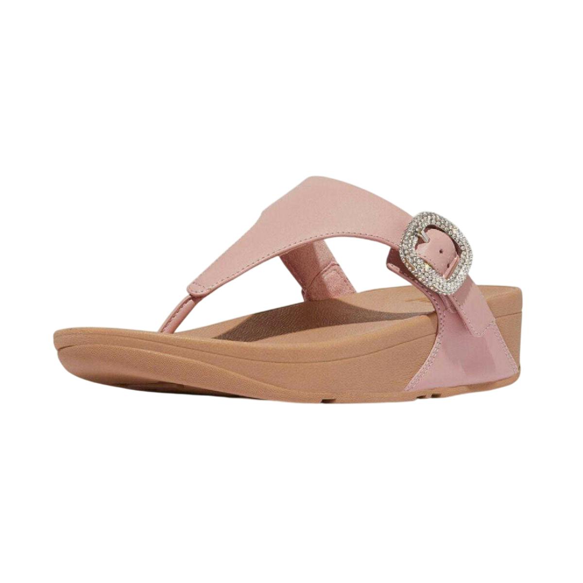 Fit Flop Women's Beige / Lulu Crystal Leather Buckle Sandals - 6 Uk - 100% Mixed