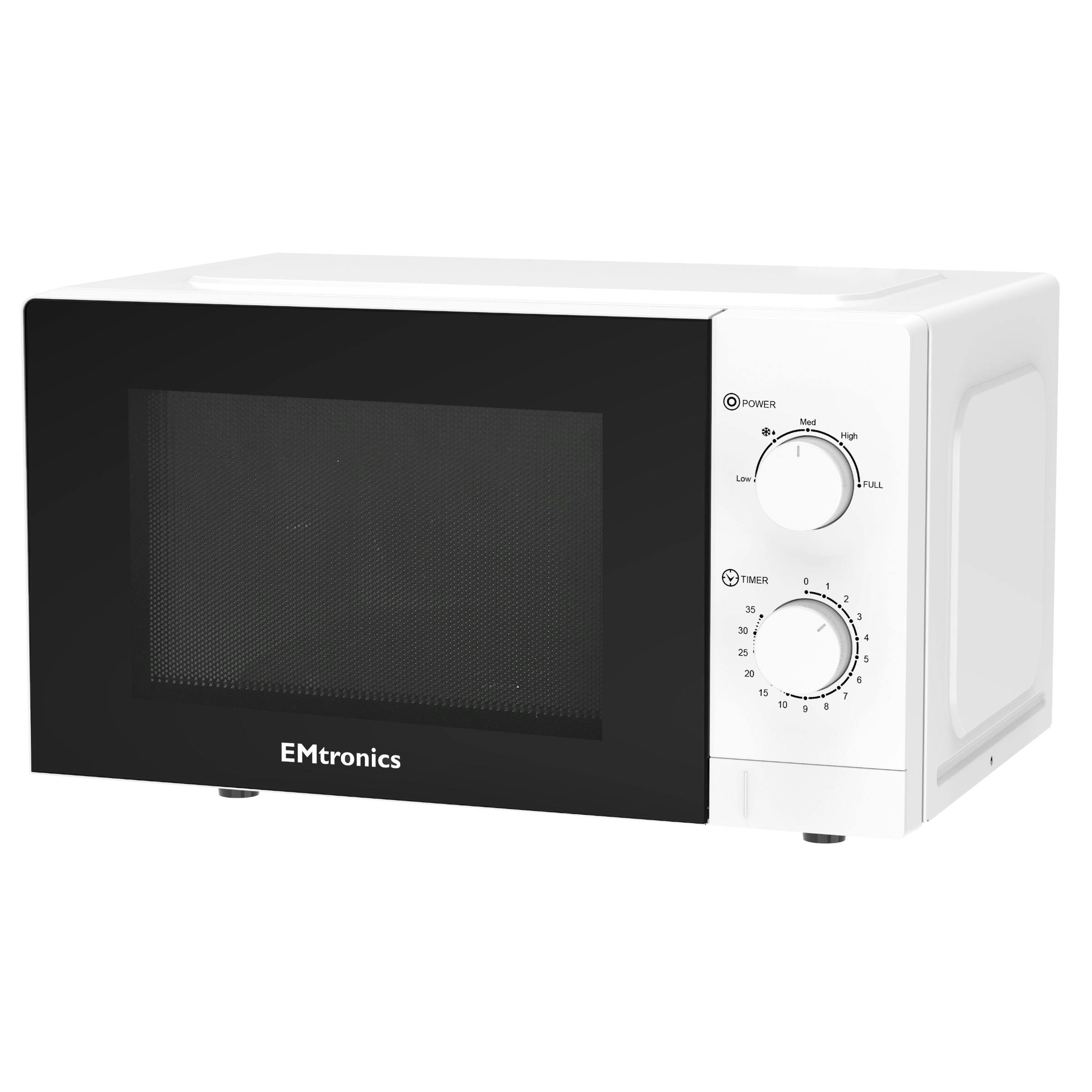 Emtronics White 20 Litre Microwave 700W With Defrost Settings