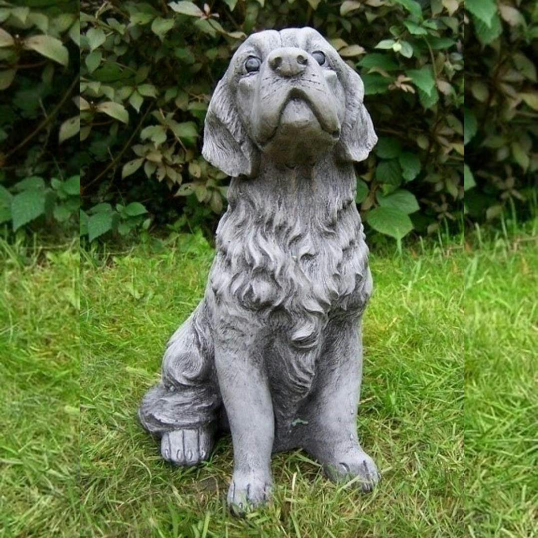 Rackhams Golden Life-Size Retriever Dog Garden Statue