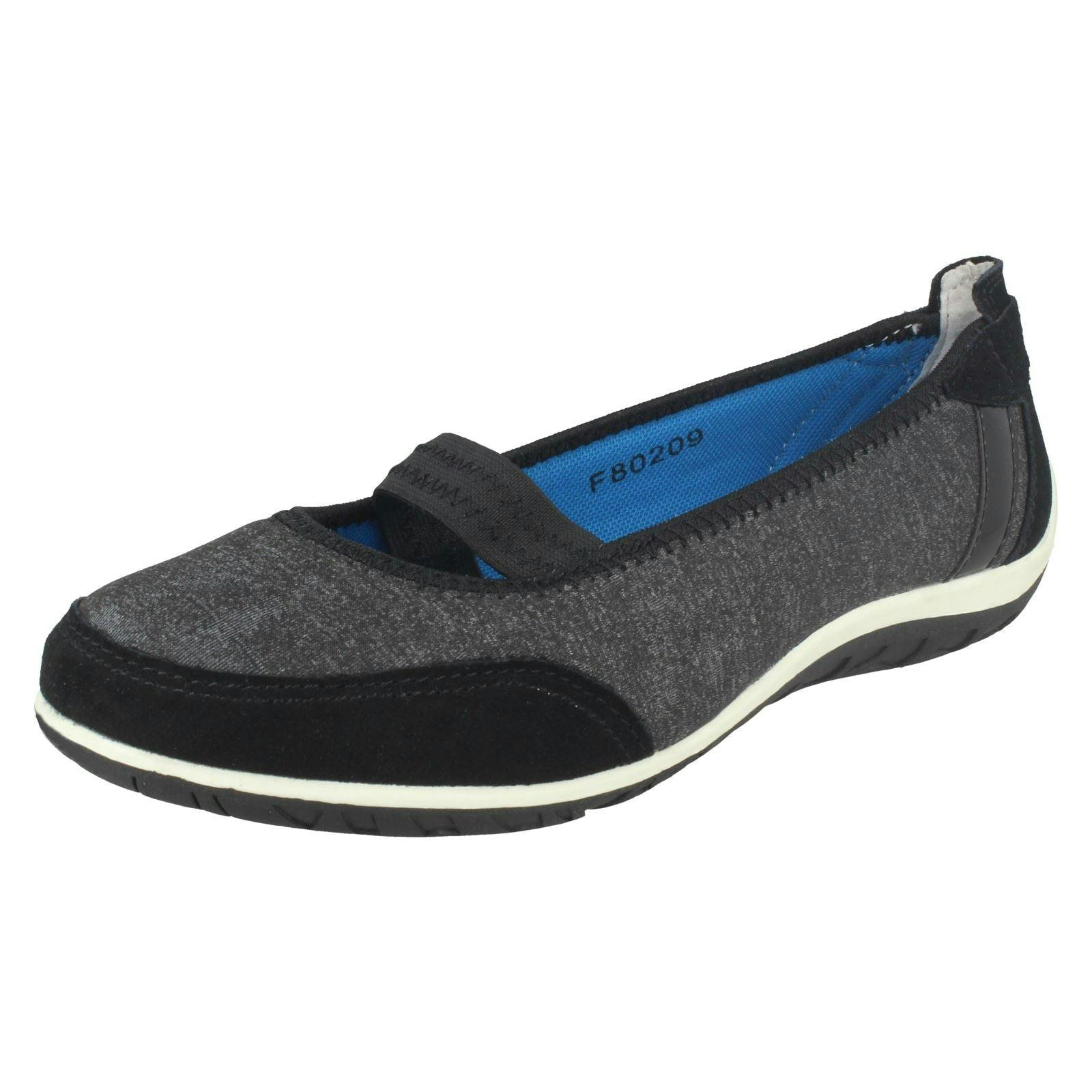Down To Earth Women's Black Flat Shoes - Uk 4