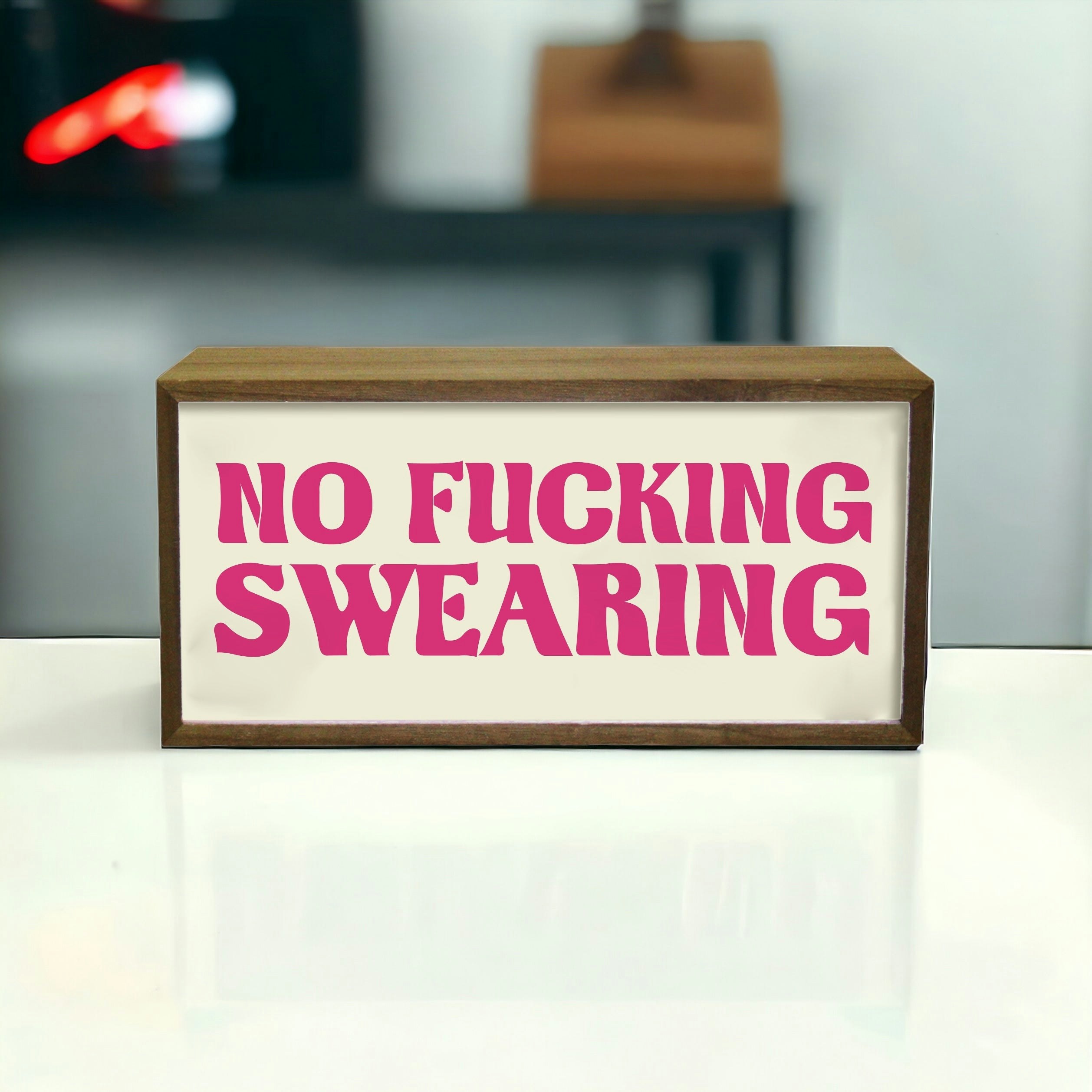 Echothree Light Led Box Sign - No Swearing Allowed (Sort Of) - Image 4