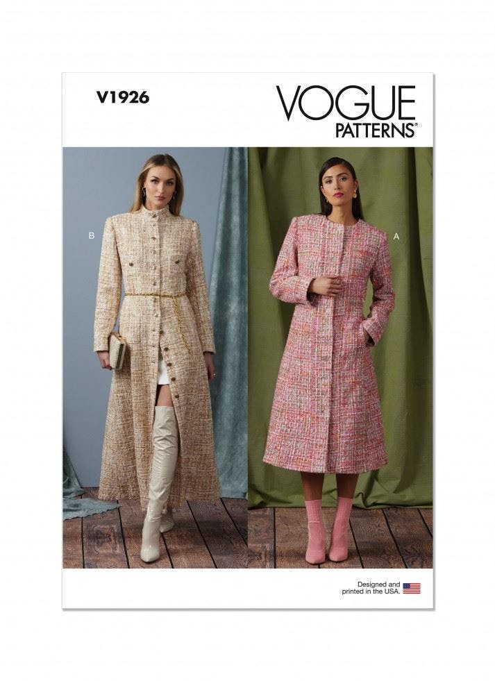 Vogue Women's Sewing Pattern 1926, Coats For B5 (8-10-12-14-16) - Intermediate - B5 (8-10-12-14-16)