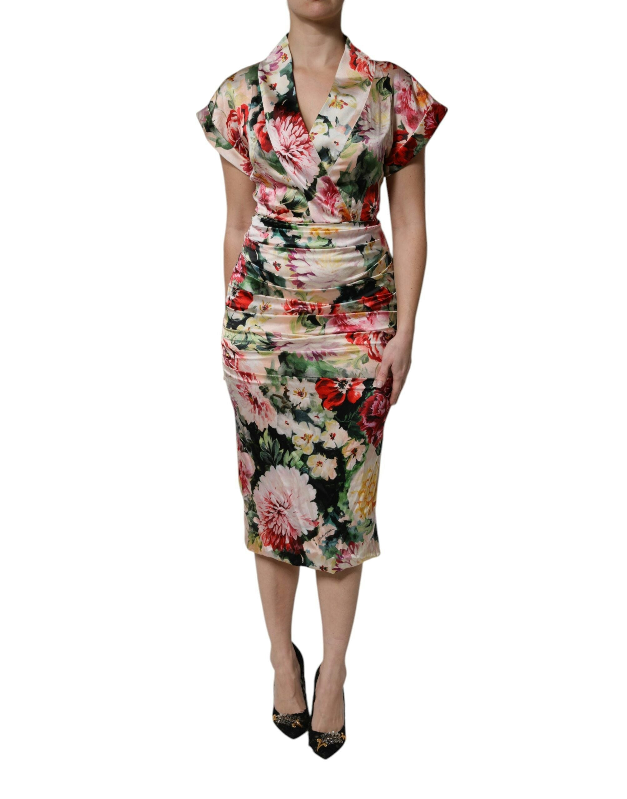 Dolce & Gabbana Floral Silk Dress - Multicolor Size 38 It