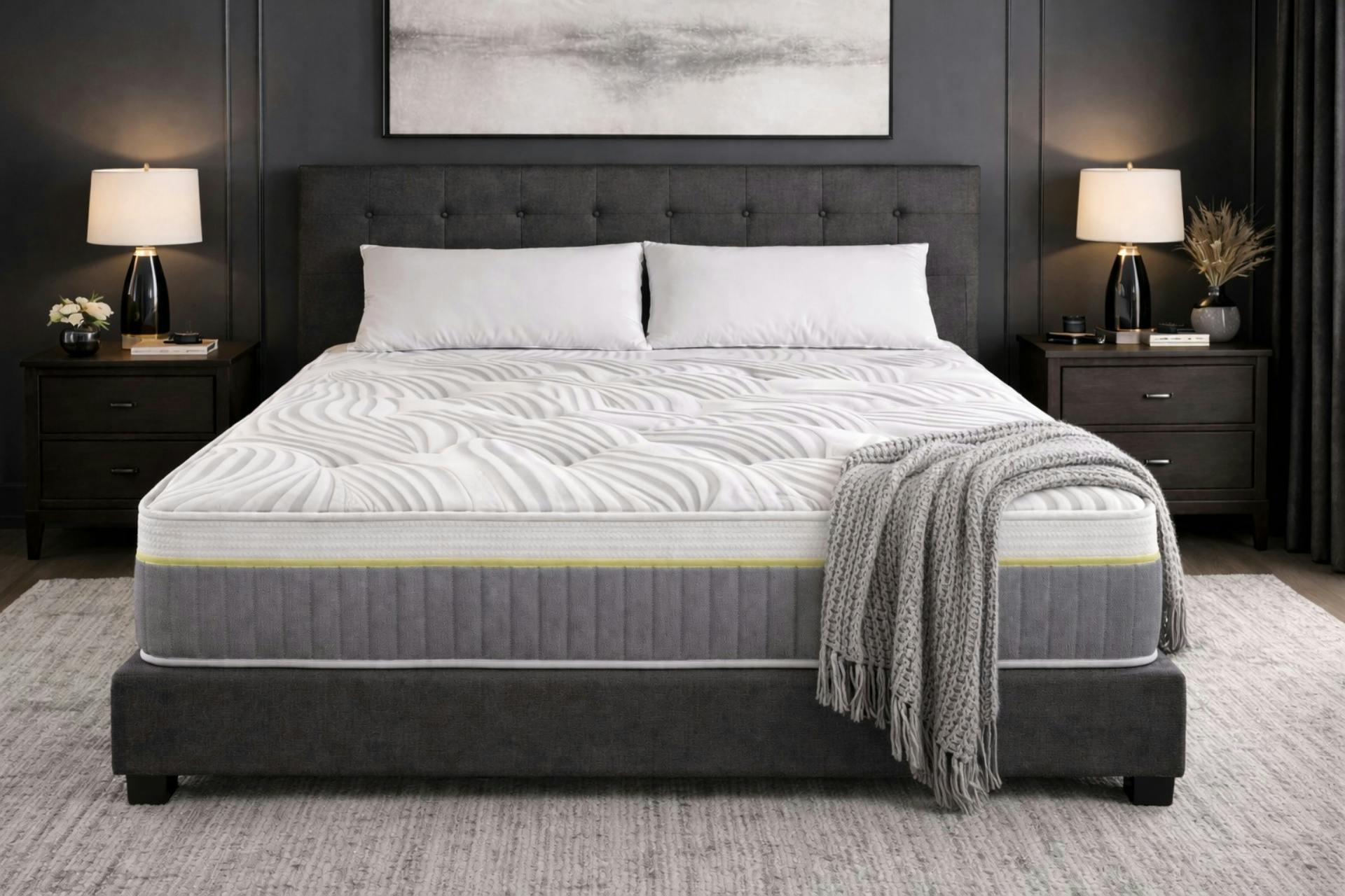 Nexus Mattress White/Grey/Green Hybrid Harmony Pocket Spring Mattress - Super King