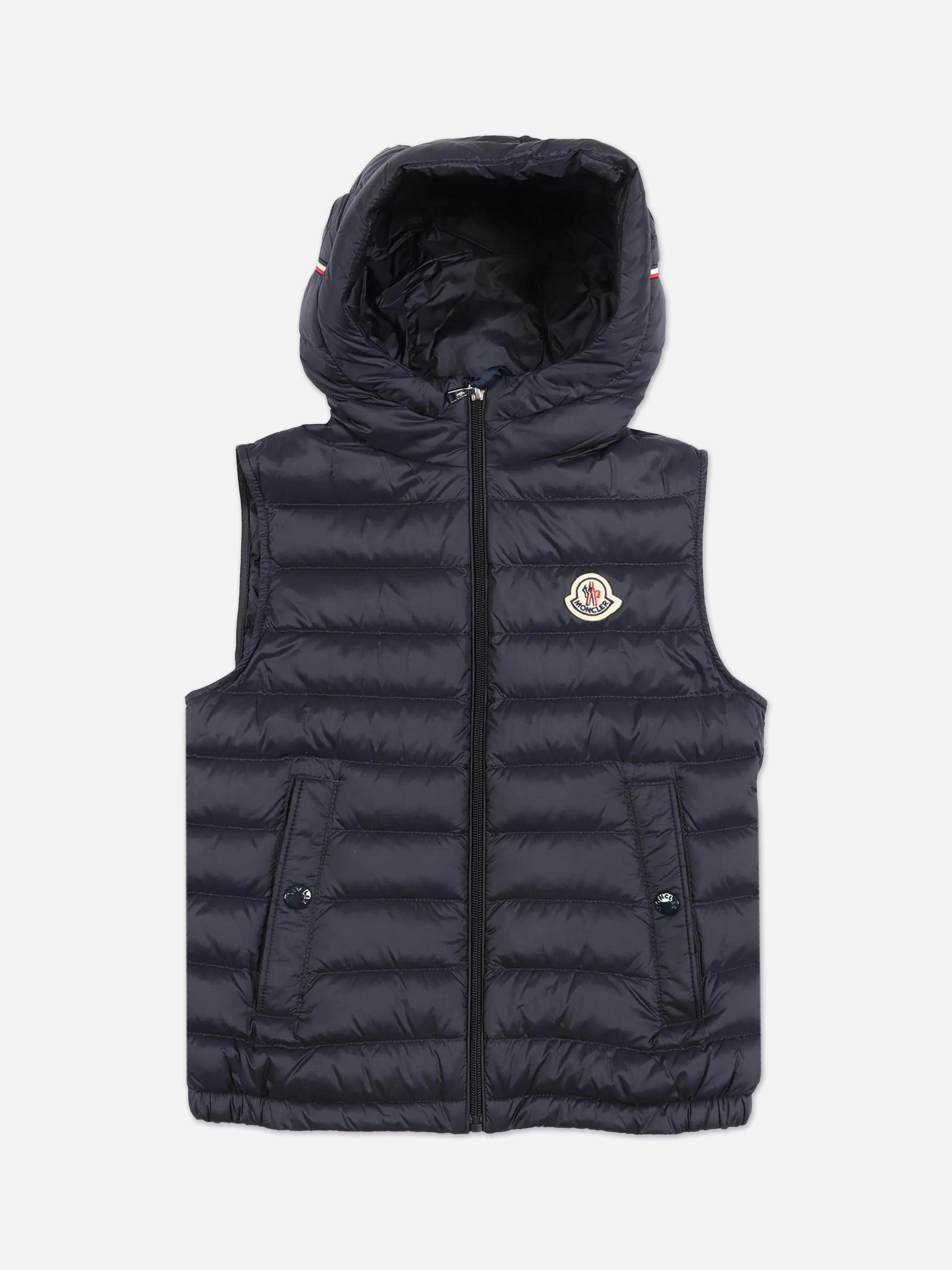 Moncler Enfant Boys Down Padded Uzay Gilet In Navy - Navy - 4 Yrs