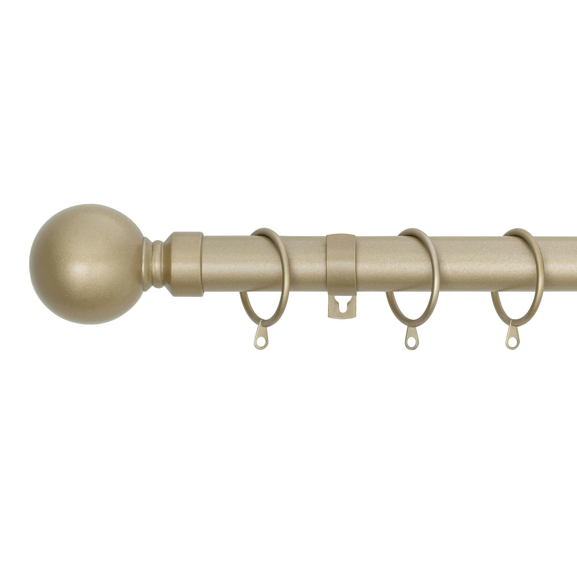 Rackhams Gold Plain Ball Extendable Curtain Pole (25/28Mm) (Matte ,120Cm - 220Cm)
