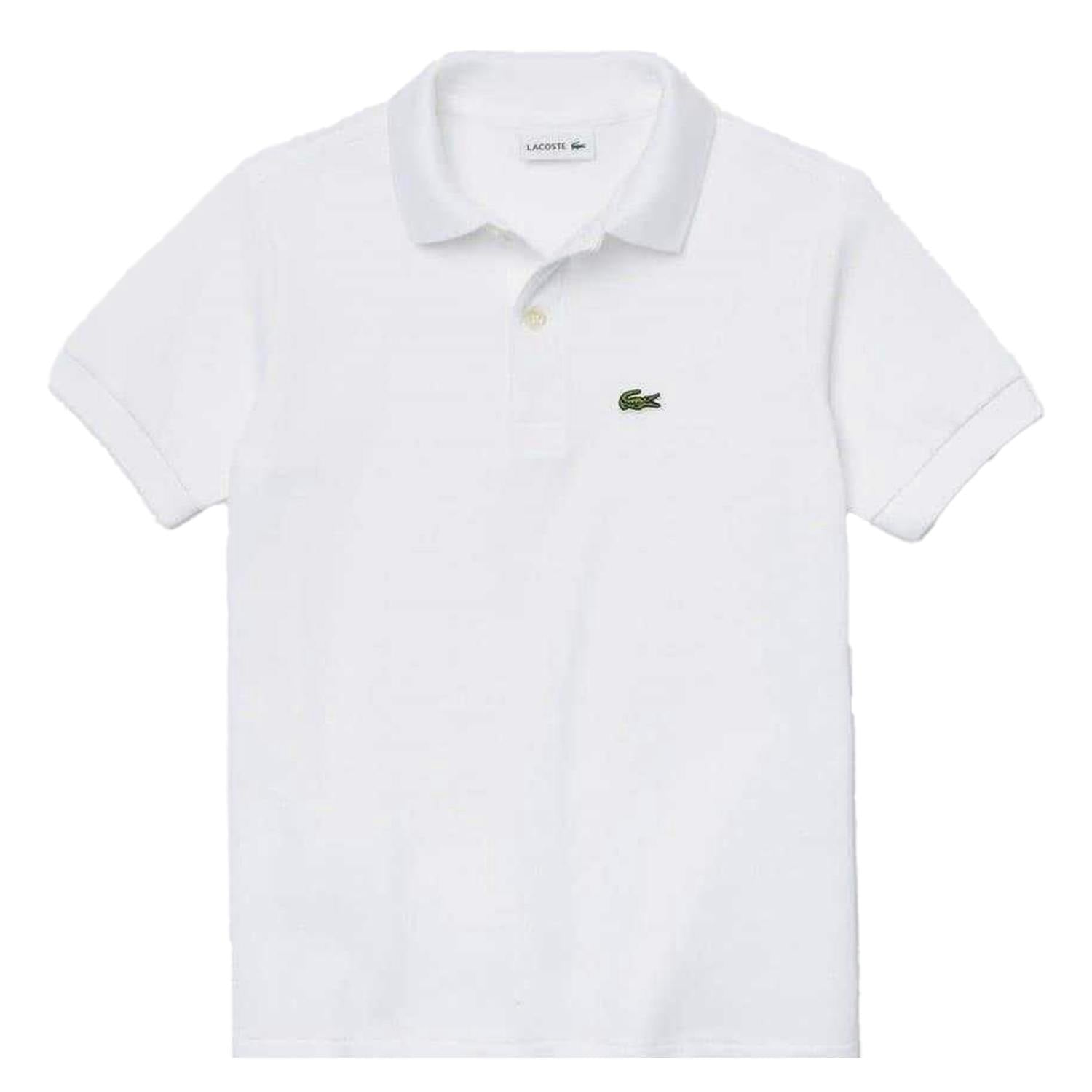 Lacoste Boys White Pique Polo Shirt - 14 Years - 100% Mixed