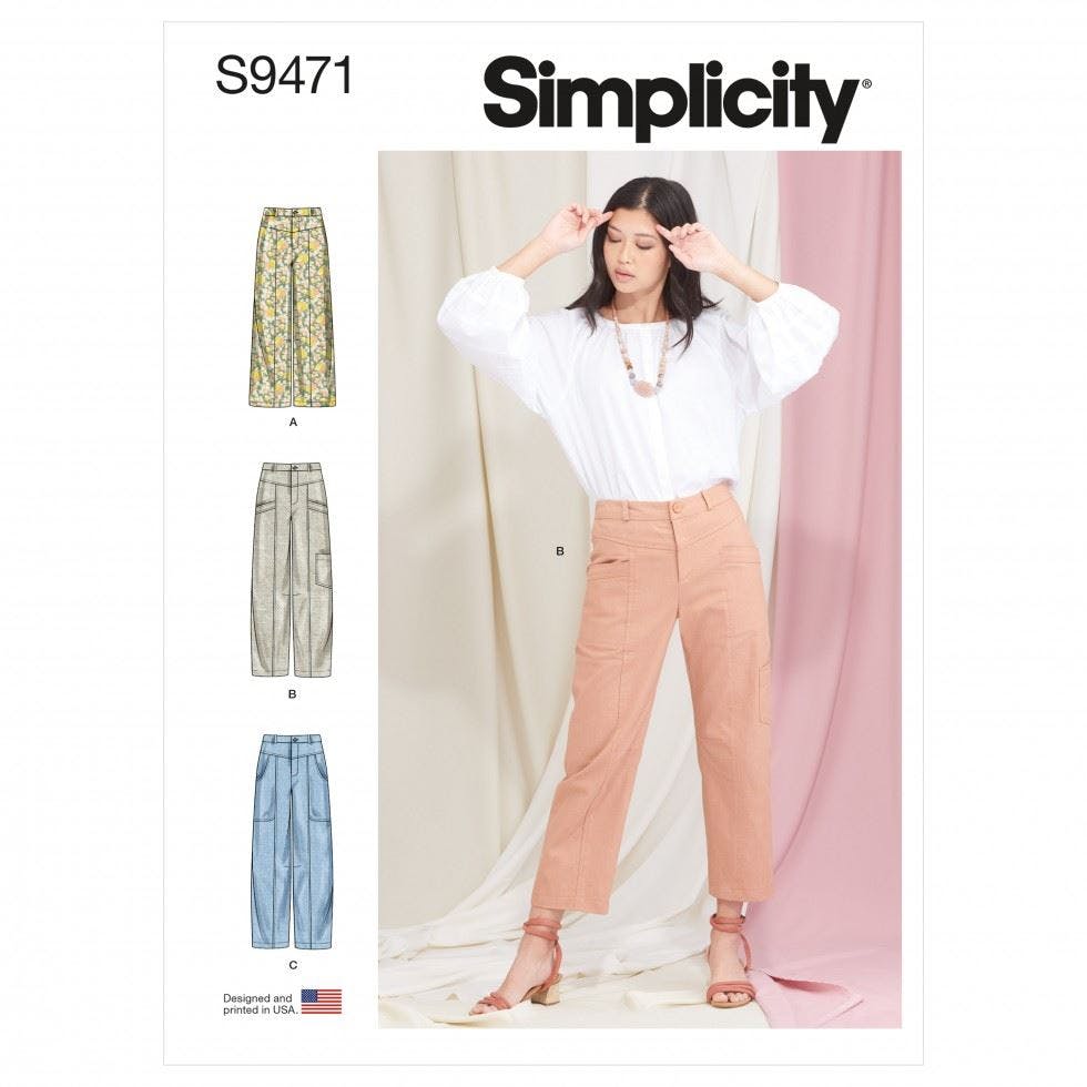 Simplicity Women's Sewing Pattern 9471, Trousers For H5 (6-8-10-12-14) - Intermediate - H5 (6-8-10-12-14)