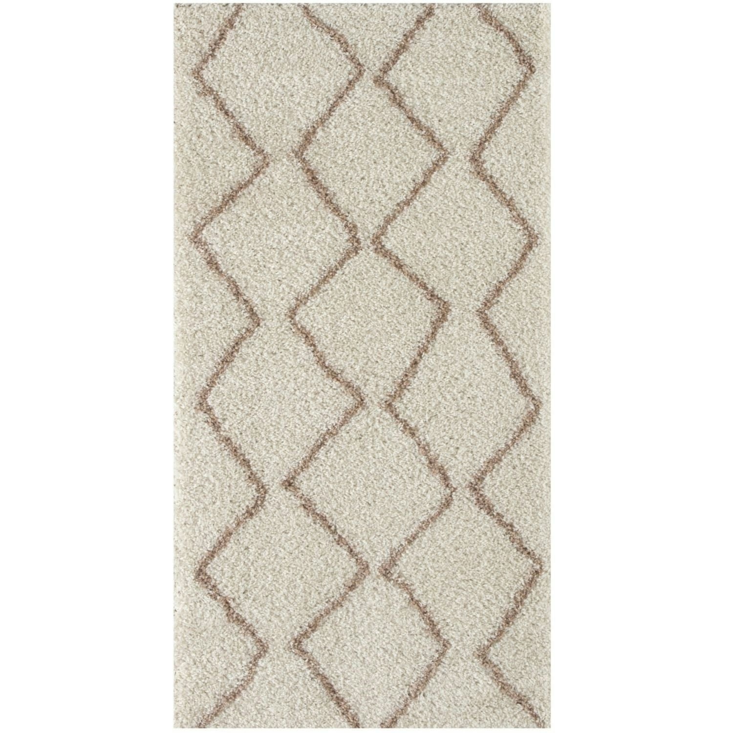 The Rugs Ivory/Beige Moroccan Shaggy Rug | 830 - 80X150 Cm
