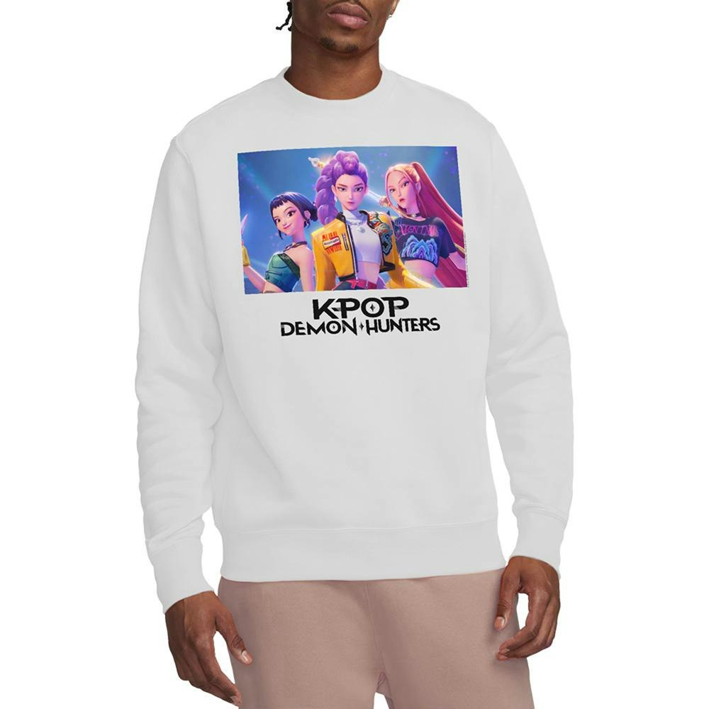 K-Pop Demon Hunters Unisex White Adult Heroic Huntrix Huntr/X Sweatshirt - Large
