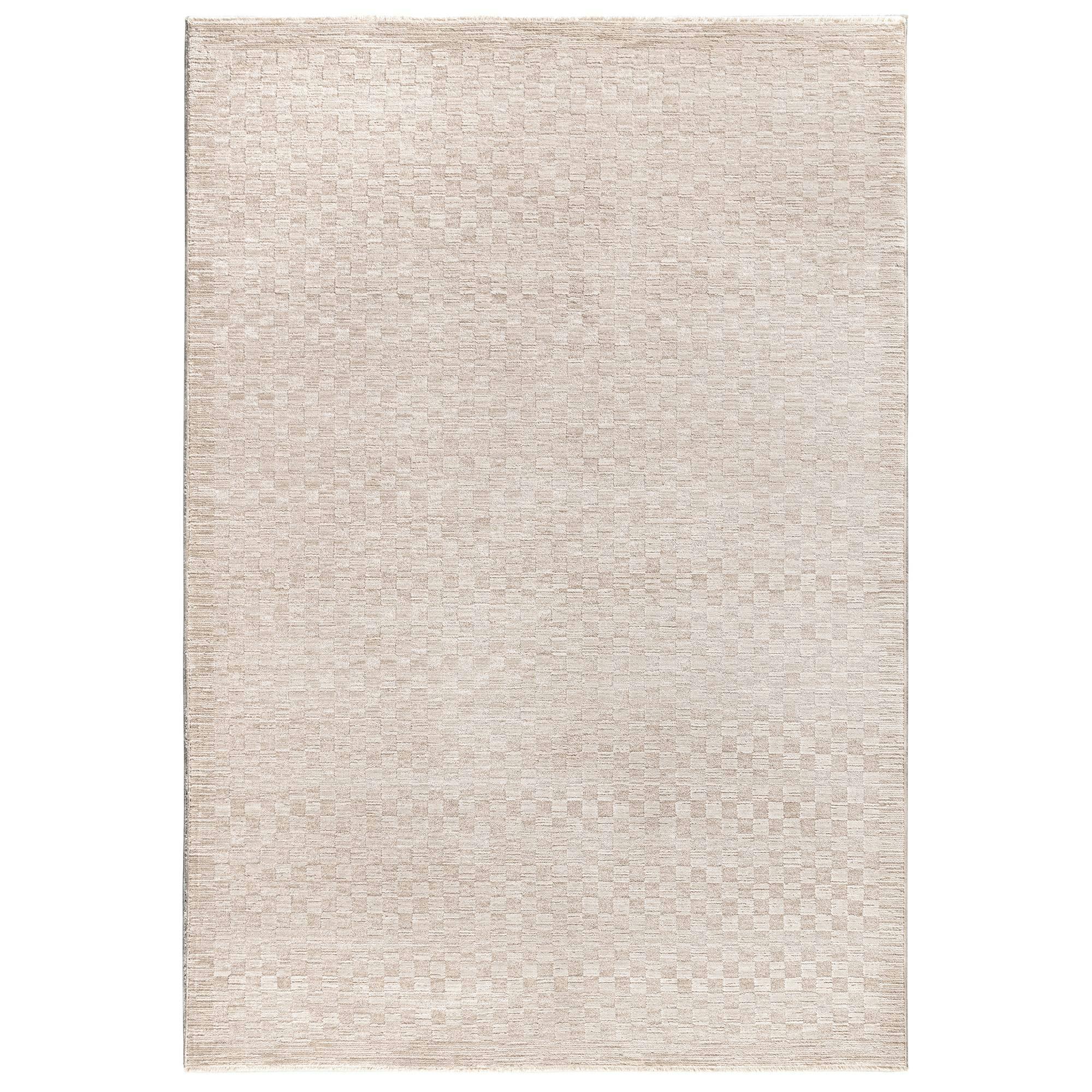 Rackhams Beige Laurent La01 Checkered Rug - 120X160cm
