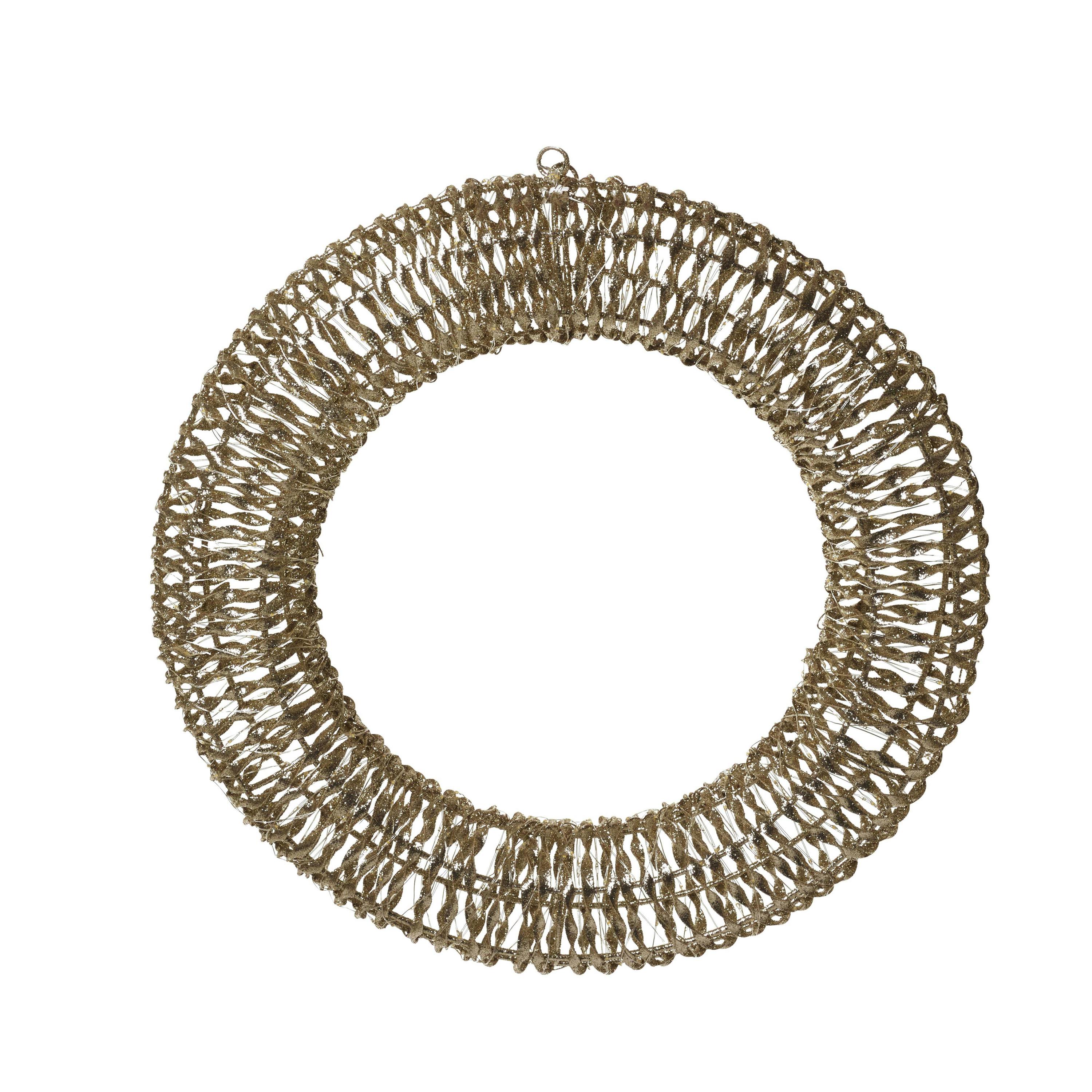 Scotts Of Stow Gold Glittertwist Wreath 50Cm Lv