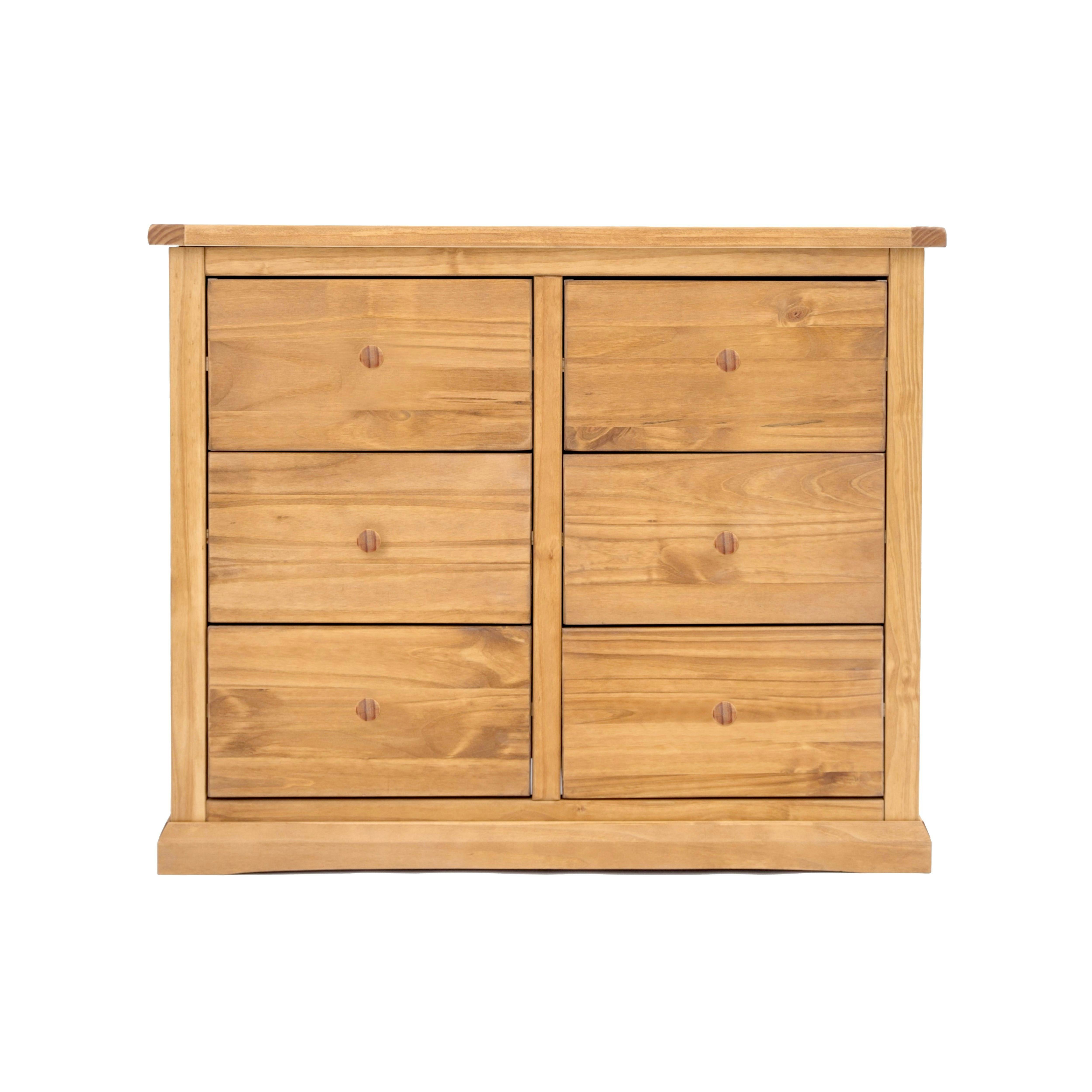 Cabinet Bits Lucca 3 Over 3 Drawer Chest - Brown / Wood - Image 4
