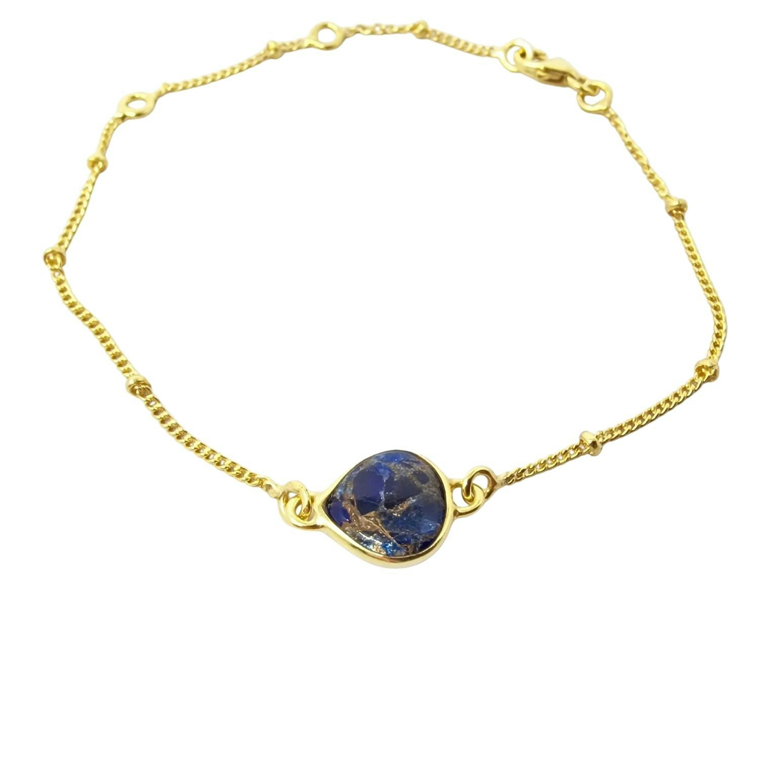 Harfi Gold 18Ct Vermeil Plated Adjustable Sapphire Bracelet