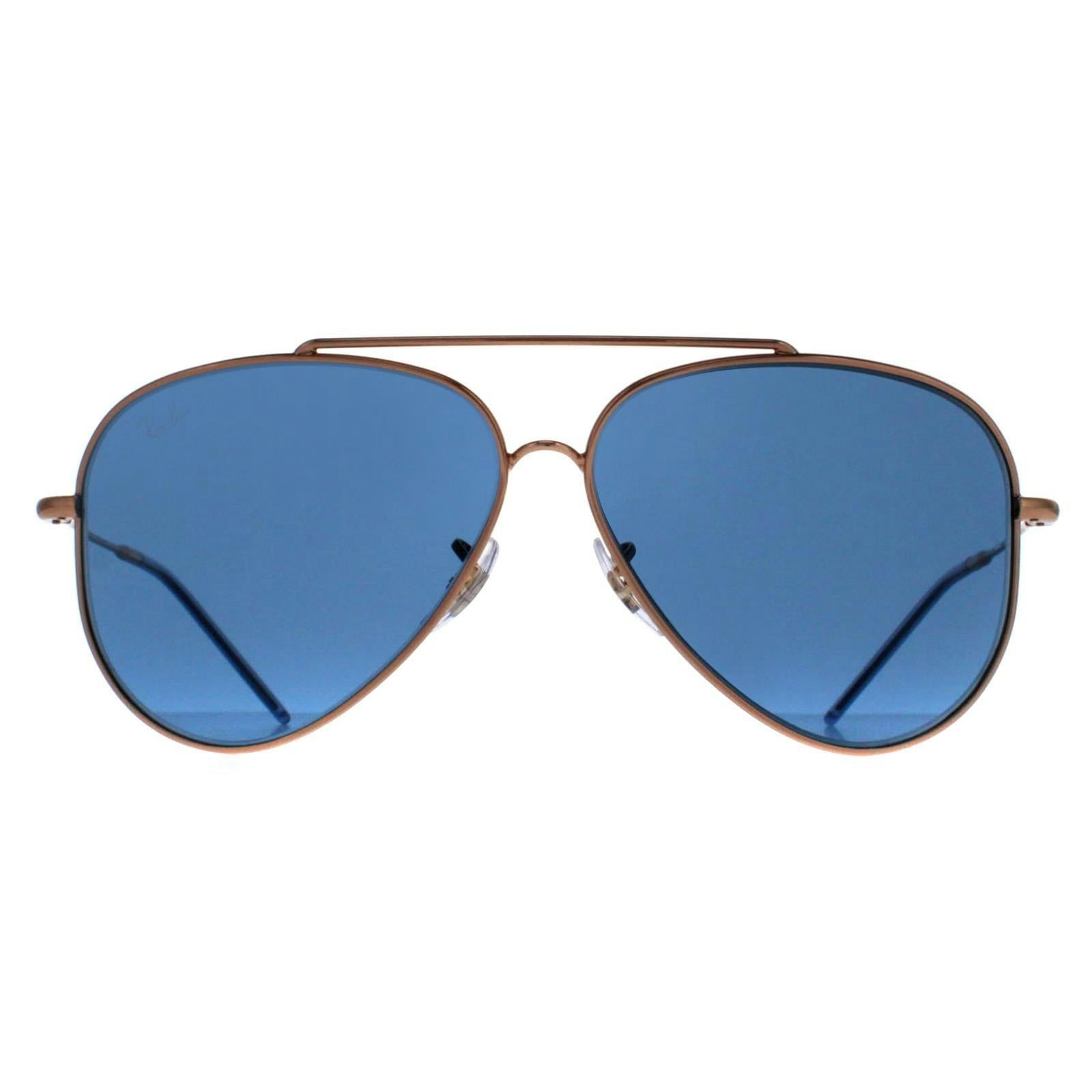 Ray-Ban Sunglasses Aviator Reverse - Rose Gold Frame Blue Lenses 59-11, RBR0101S - Image 8