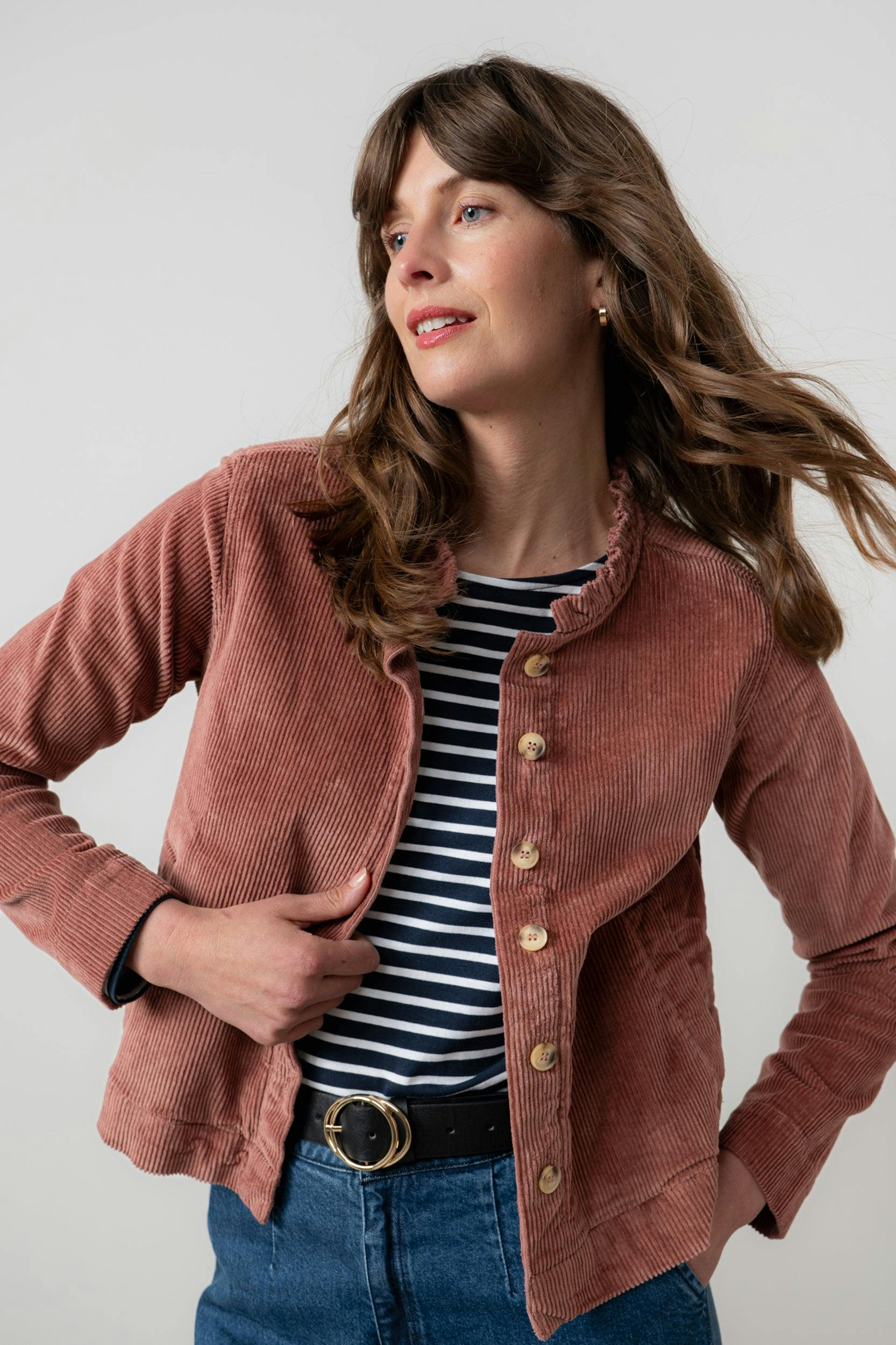 Lily & Me Rene Stretch Jumbo Cord Jacket Antique Rose - 20 - Antique Rose