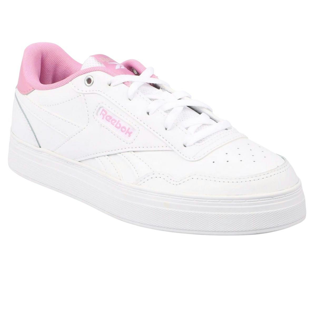 Reebok Unisex White/Pink Adult Court Advance Bold Leather Trainers - 4 Uk - 100% Mixed