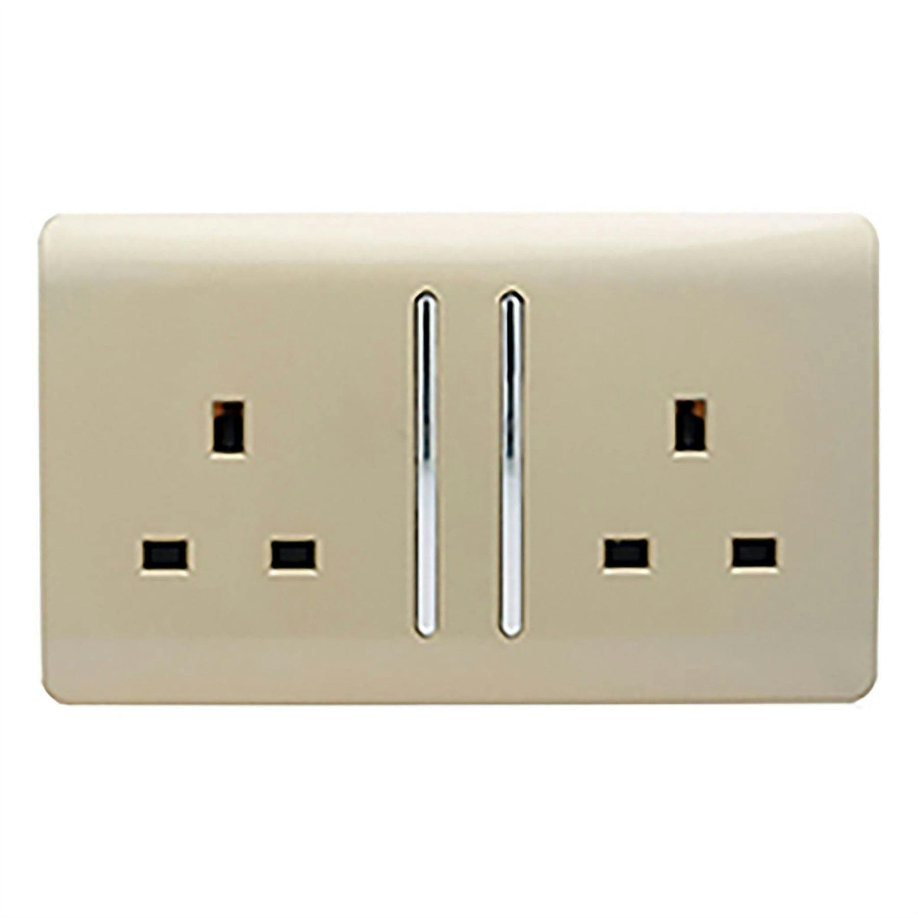 Trendi Switch 2 Gang 13amp Switched Plug Socket Champagne Gold - Image 6