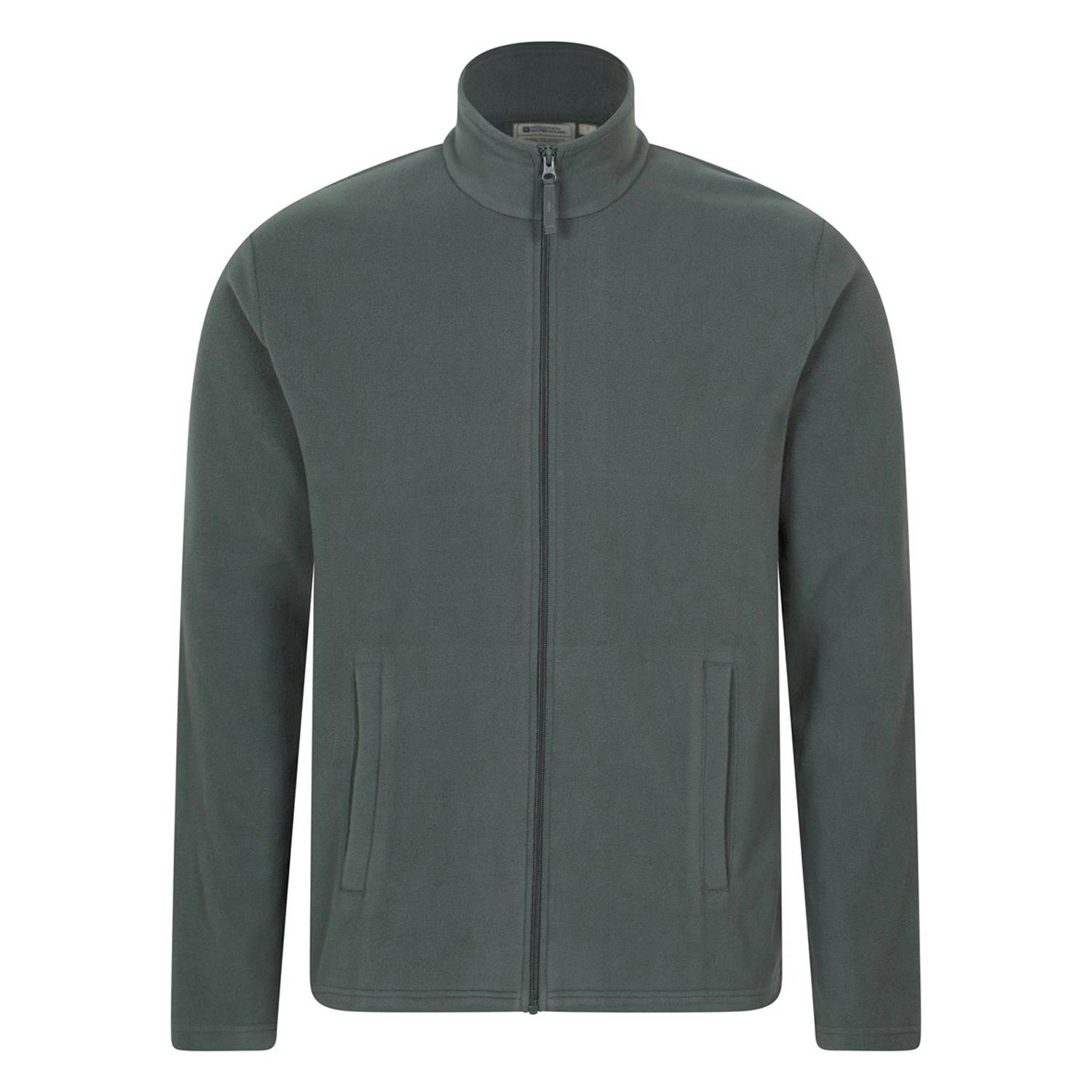 Mountain Warehouse Men's Green Raso Full Zip Fleece Top - Khaki - 3XL - Khaki - 100% Polyester
