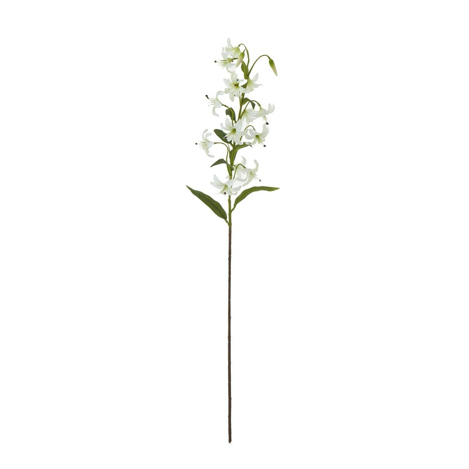 Hill Interiors Turk´S Cap Lily Spray Artificial Flower - Green - Image 2