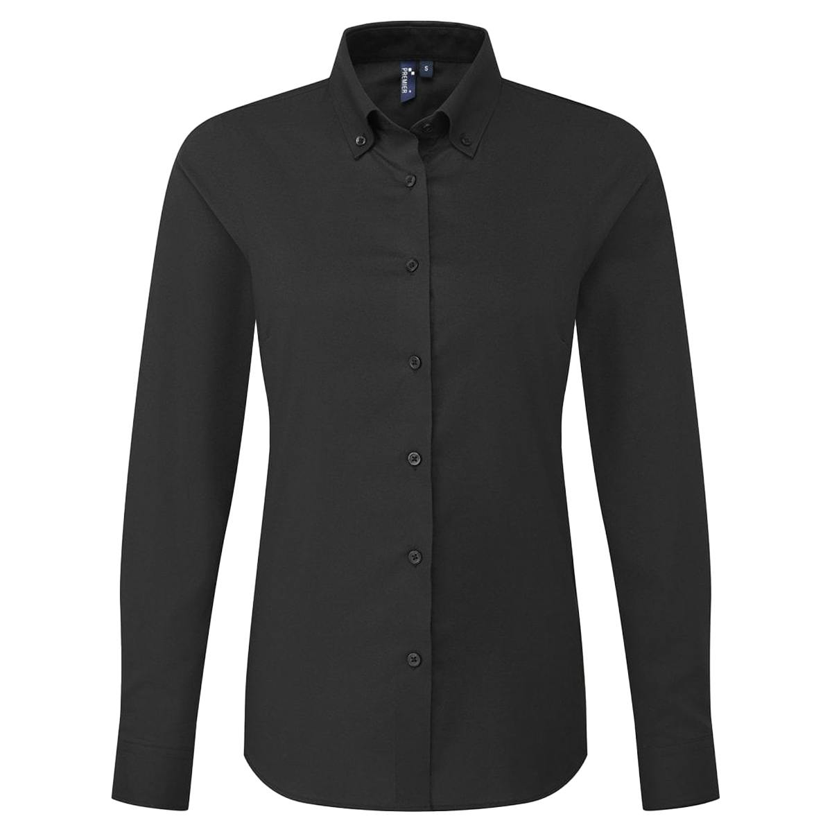 Premier (L, Black) Womens/Ladies Supreme Oxford Long-Sleeved Shirt - Image 2