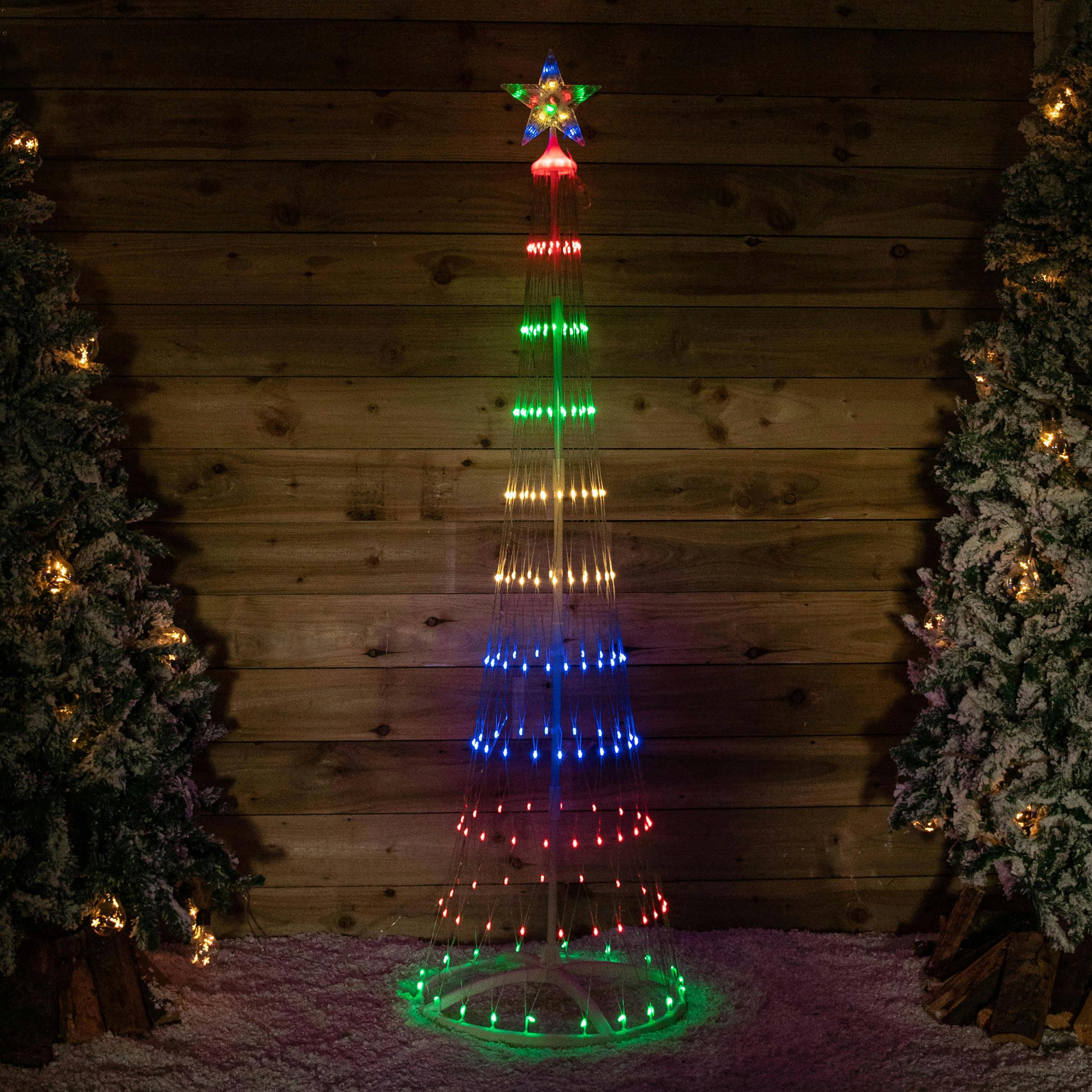 Rackhams Light 1.8M Up Christmas Cone Tree With 220 Multi-Coloured Leds And Timer Function