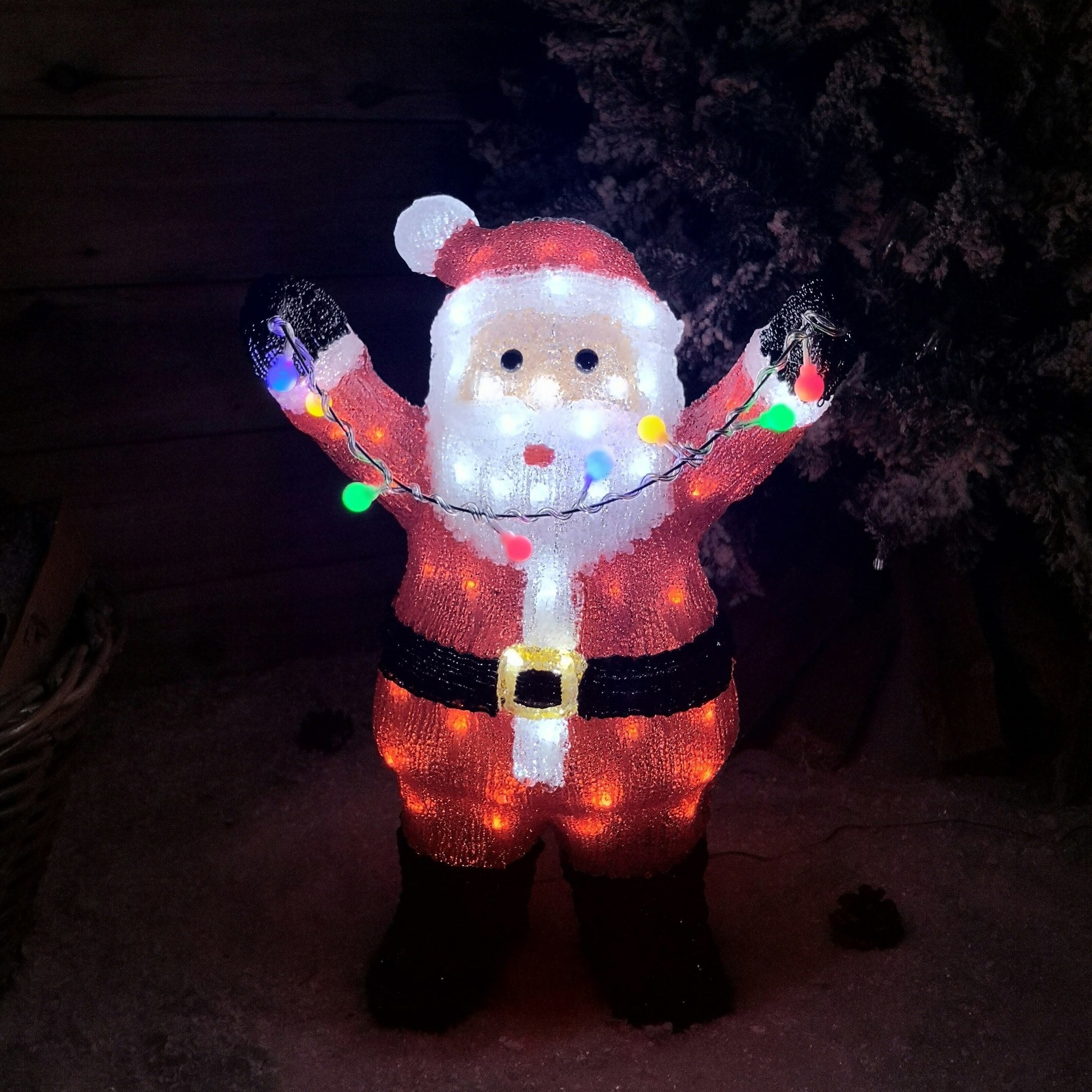 White 49Cm Led Indoor Outdoor Acrylic Santa Christmas Decoration - Image 4