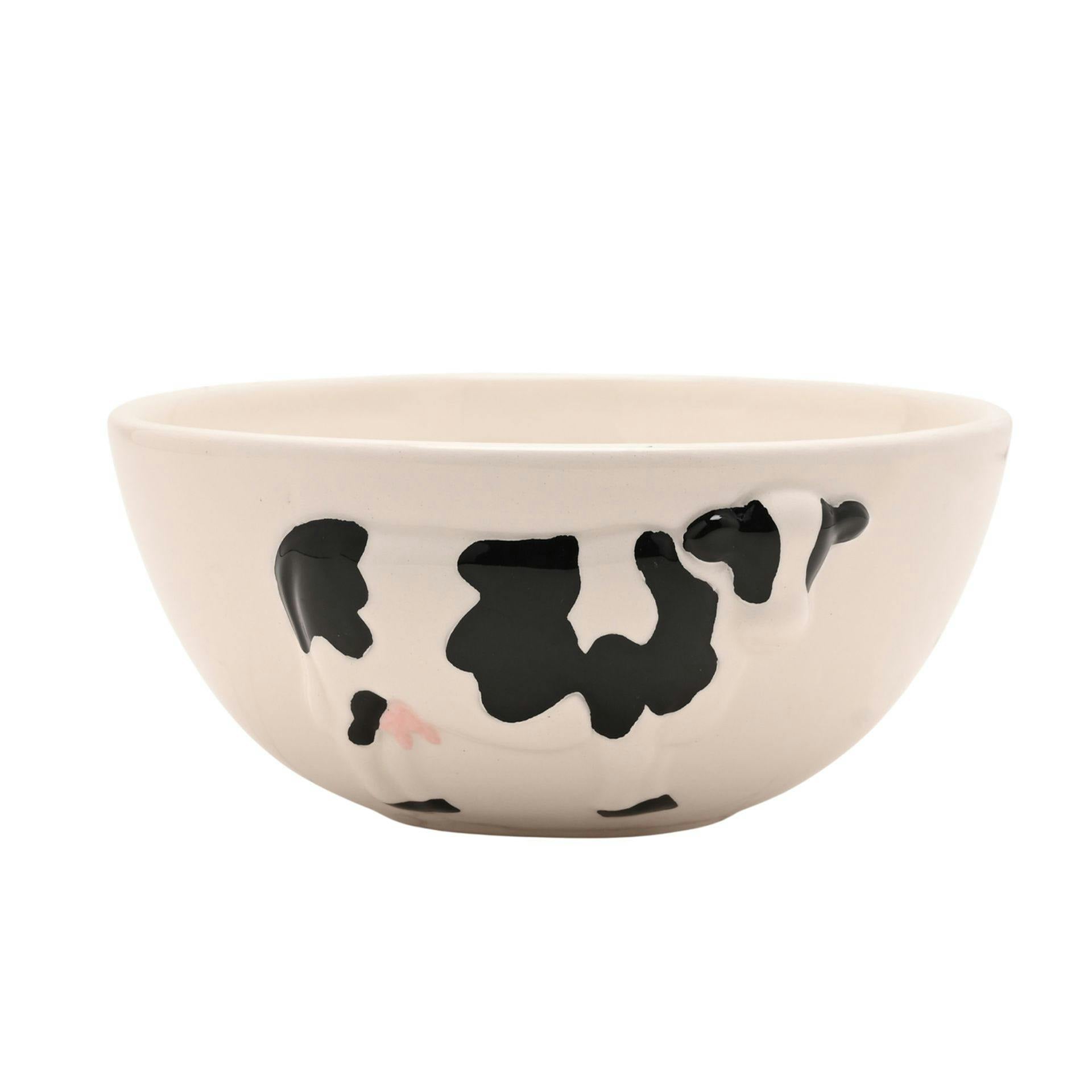 Rackhams Cream/Black/White Cow Cereal Bowl