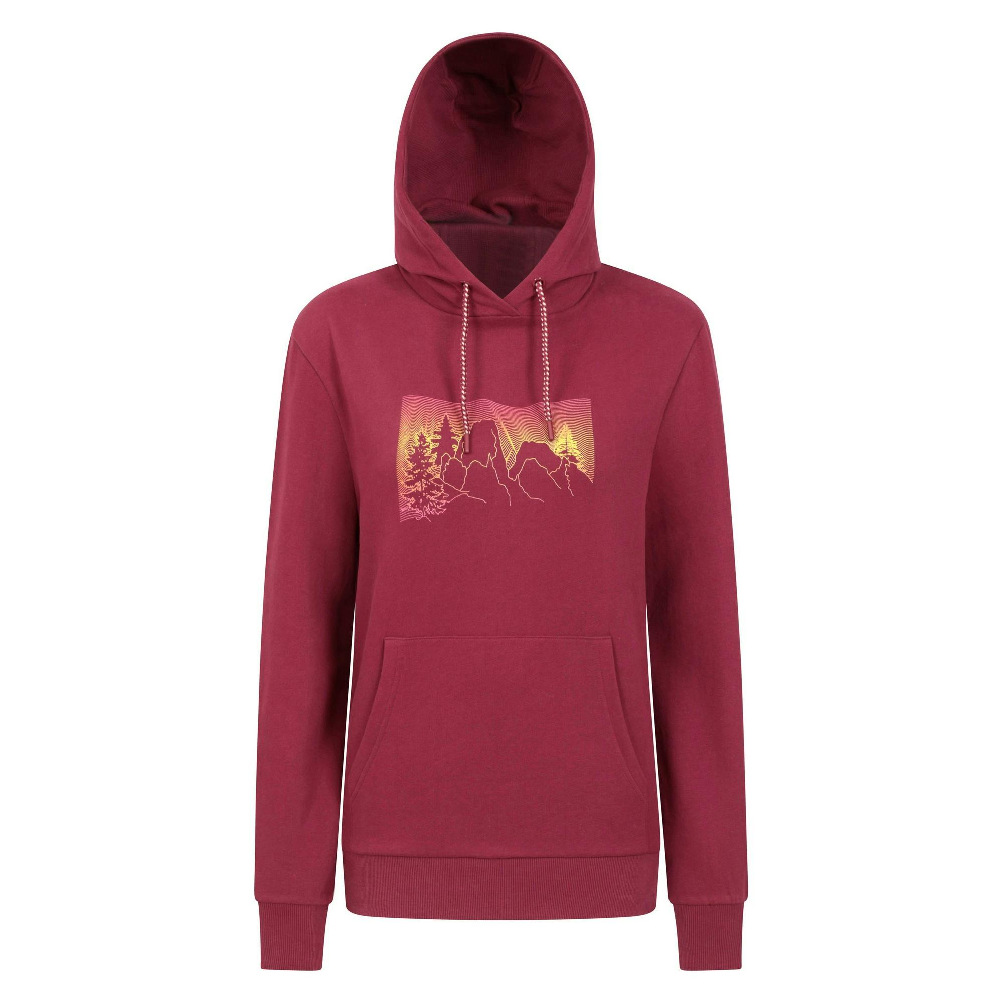 Mountain Warehouse Women's Burgundy Ombre Hoodie - 6 Uk - 60% Cotton/40% Polyester