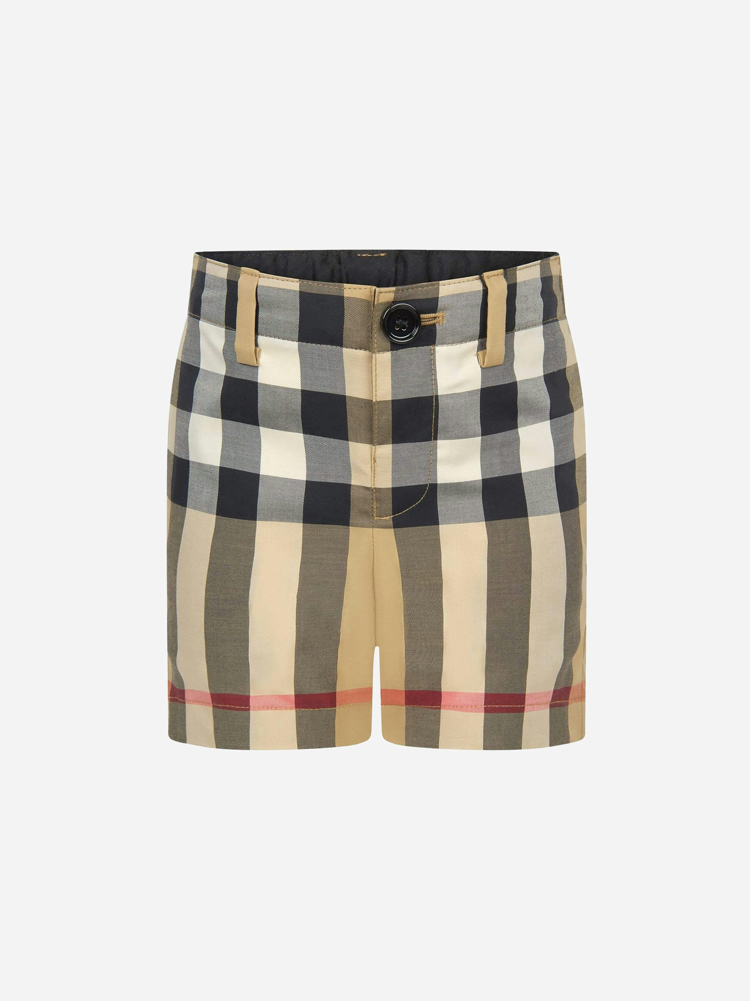 Burberry Kids Boys Beige Burberry Baby Mini Royston Check Shorts In - 2 Yrs